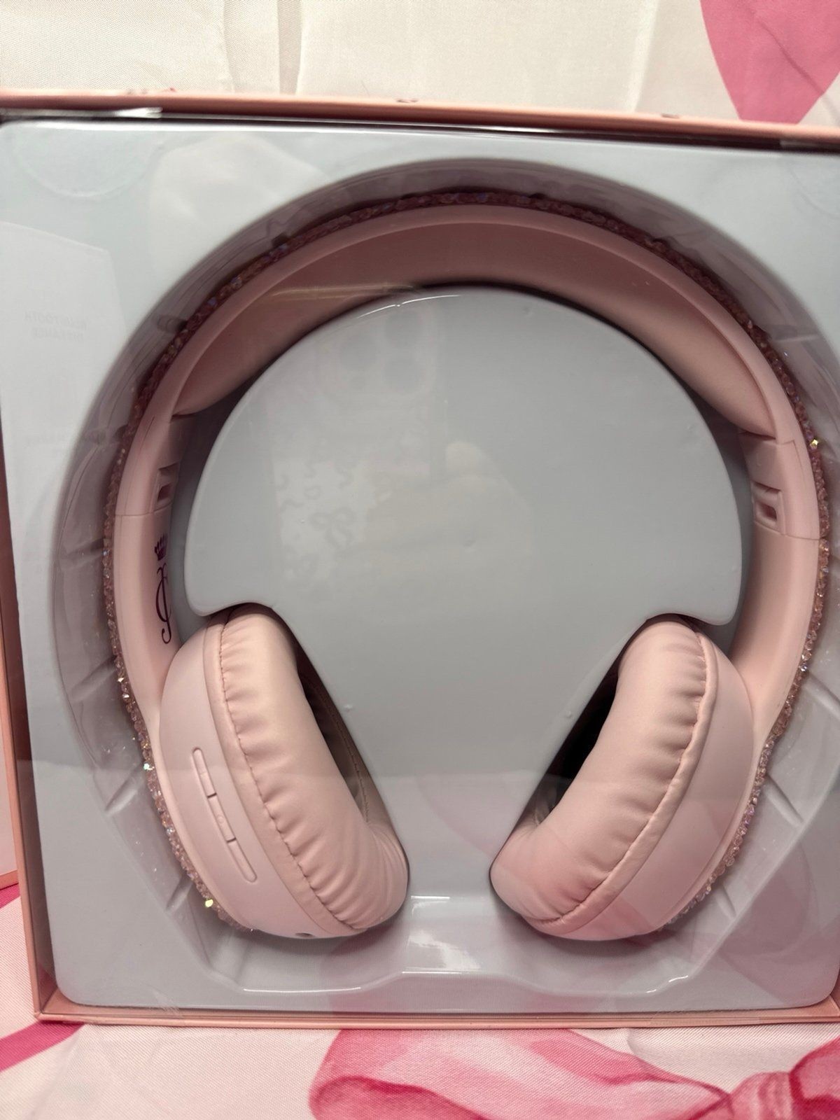 Viral Juicy Couture Pink Glitter Wireless Headphones