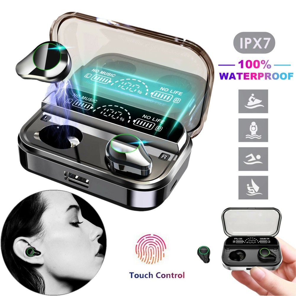 Bluetooth Earphone Wireless Earbuds Headphones Headset for iPhone Cell Phone