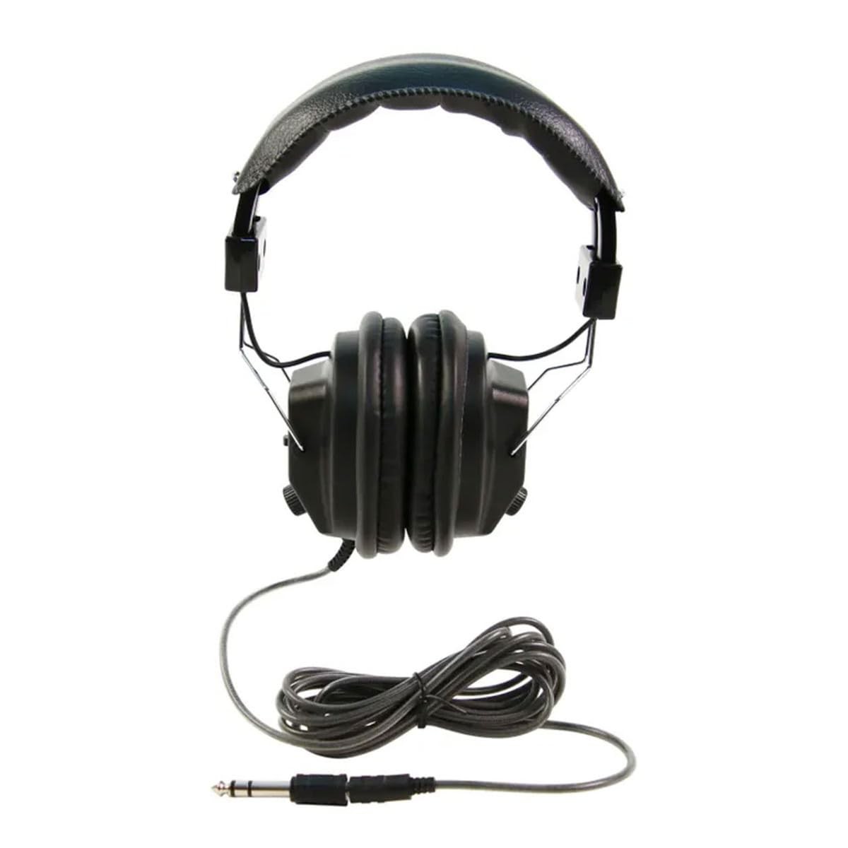 Black Over Ear Headphones Noise Reducing Volume Control Coiled 10ft Cord