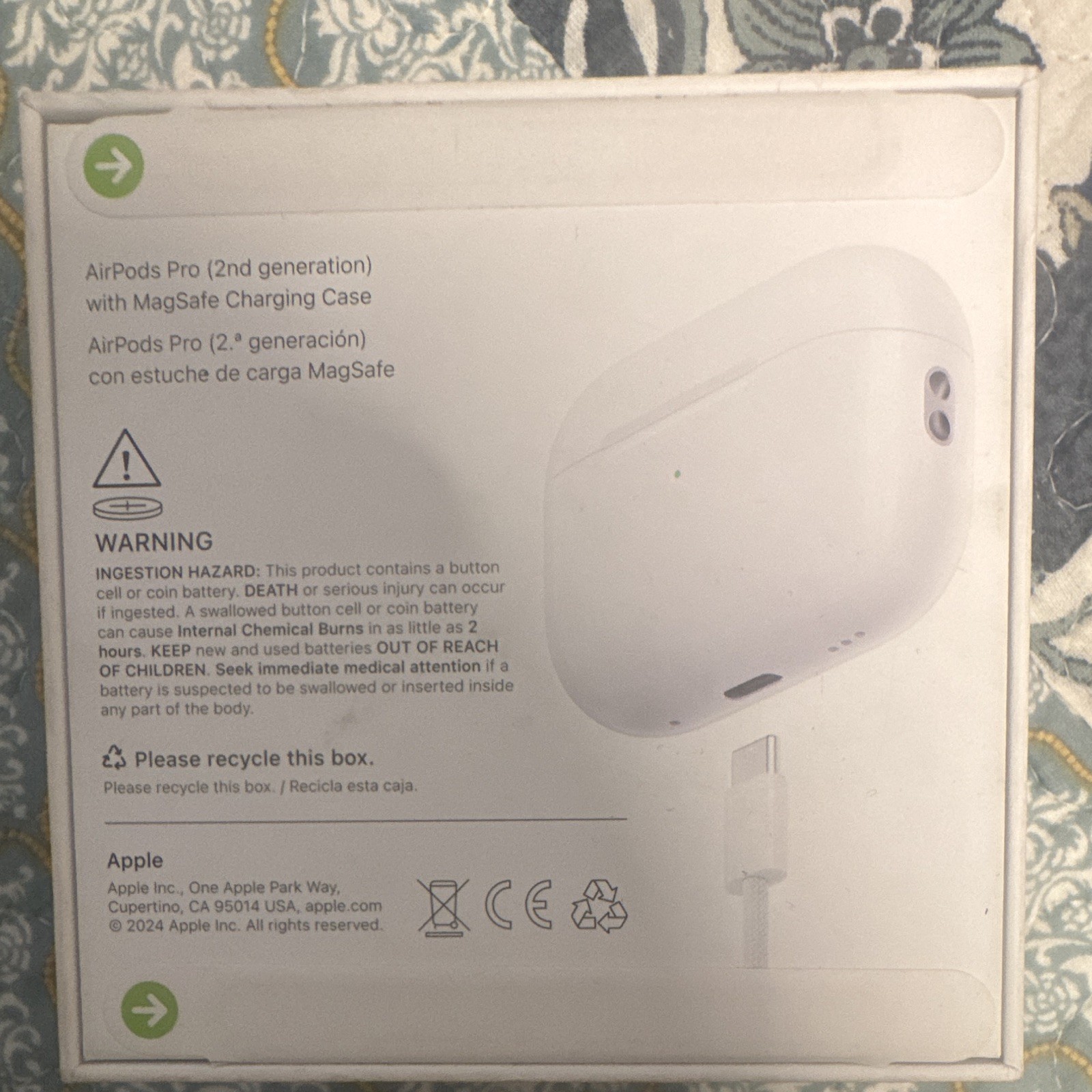 Apple AirPods Pro 2nd Gen In-Ear Wireless Earbuds, MagSafe USB-C, White