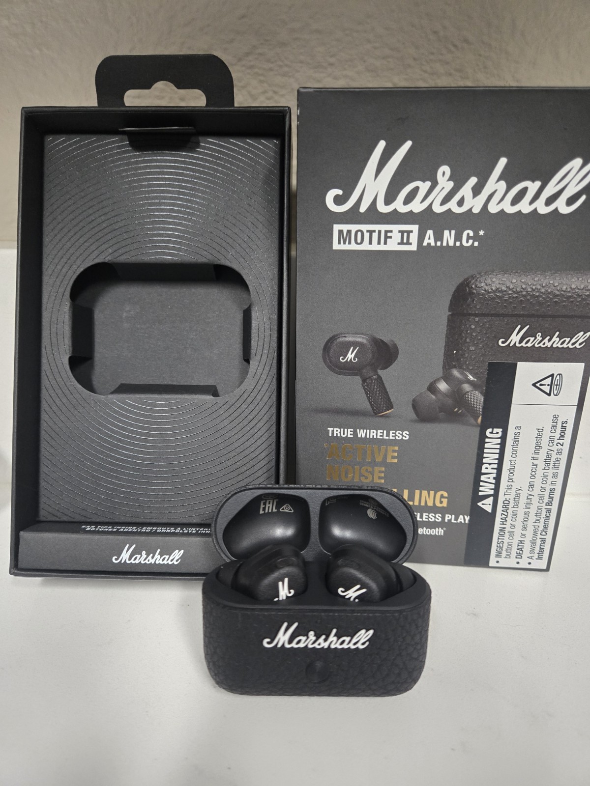 Marshall Motif II A.N.C. True Wireless Bluetooth In-Ear Earbuds w/ ANC Black