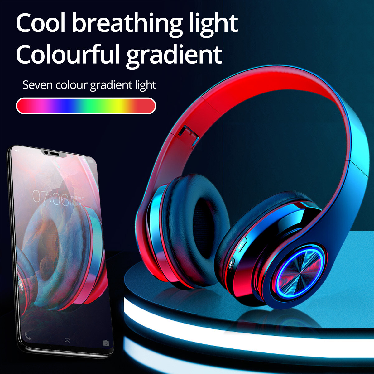 Wireless Headphones Super Bass Bluetooth Headsets Foldable Stereo Earphones Mic