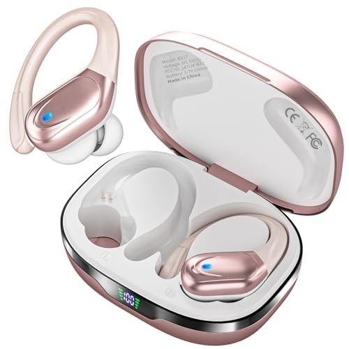 Wireless Bluetooth Earbuds Sports Headphones 80Hrs Playtime IPX7 Waterproof Rose