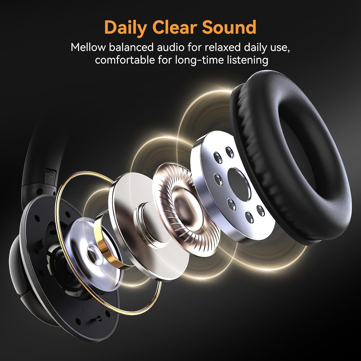 Wired Headphones with Microphone, over Ear Lightweight Foldable 3.5Mm Plug in Co