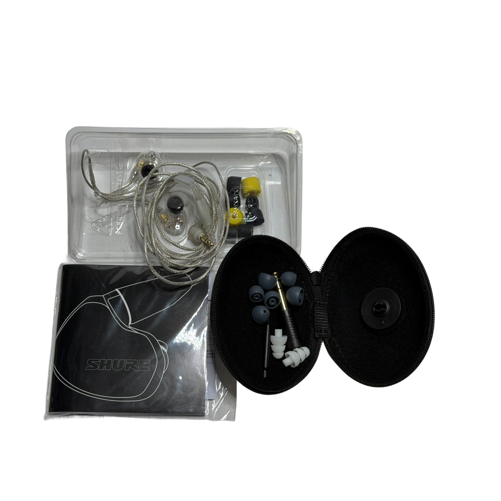 Shure SE425-CL Sound Isolating Earphones Only 3.5mm Cable Clear Authentic Open B