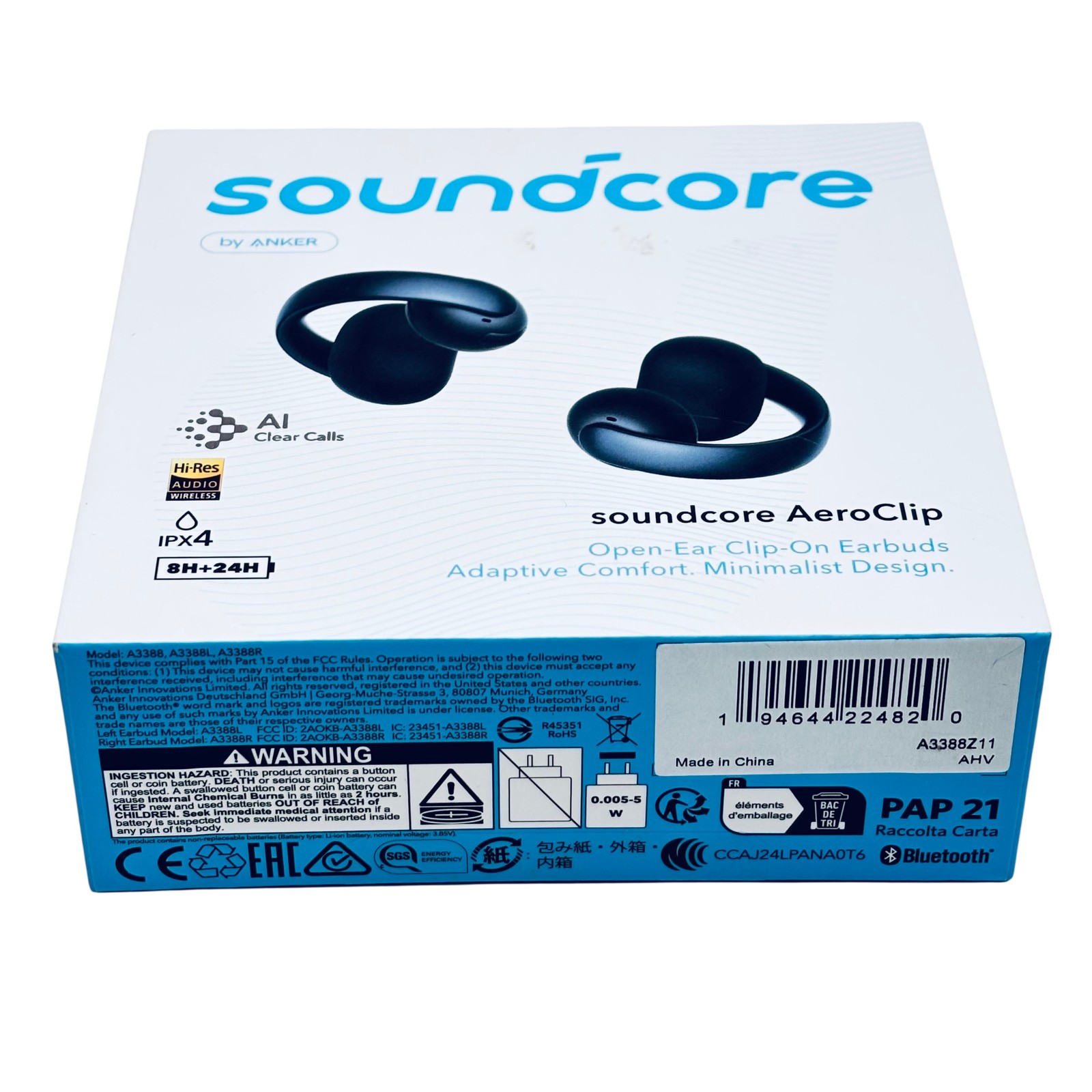 Anker Soundcore AeroClip A3388 12mm Driver Open-Ear Clip-On Earbuds
