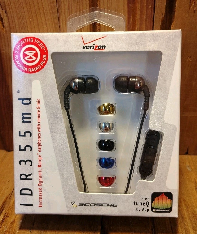 Scosche IDR355MD Noise Isolation 3.5mm Earphones Earbuds Interchangeable Colors
