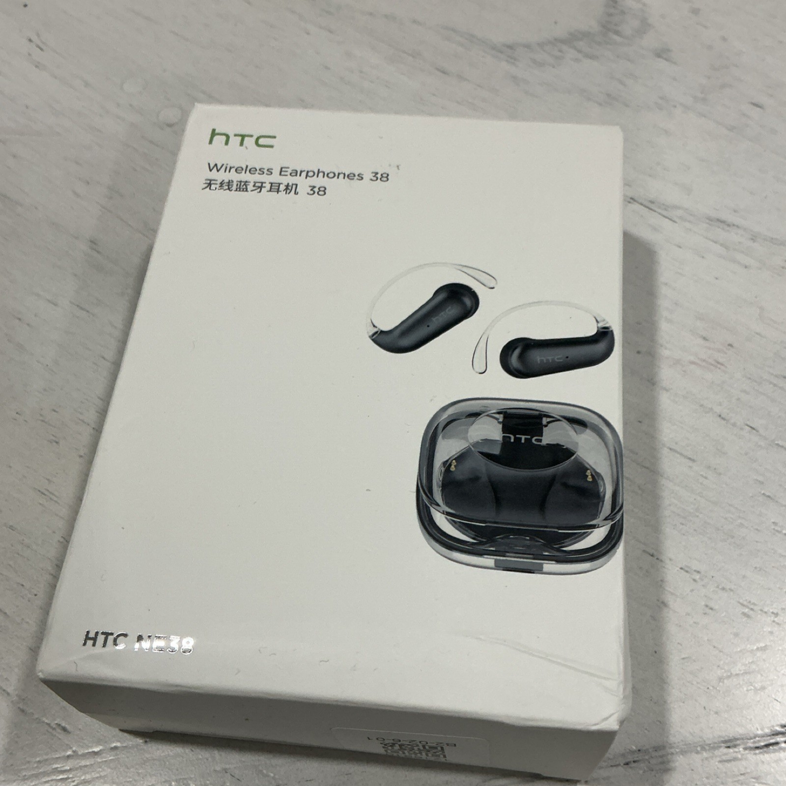 HTC NE38 Wireless Bluetooth Headphones, HD Voice, Long-Lasting Battery, Black