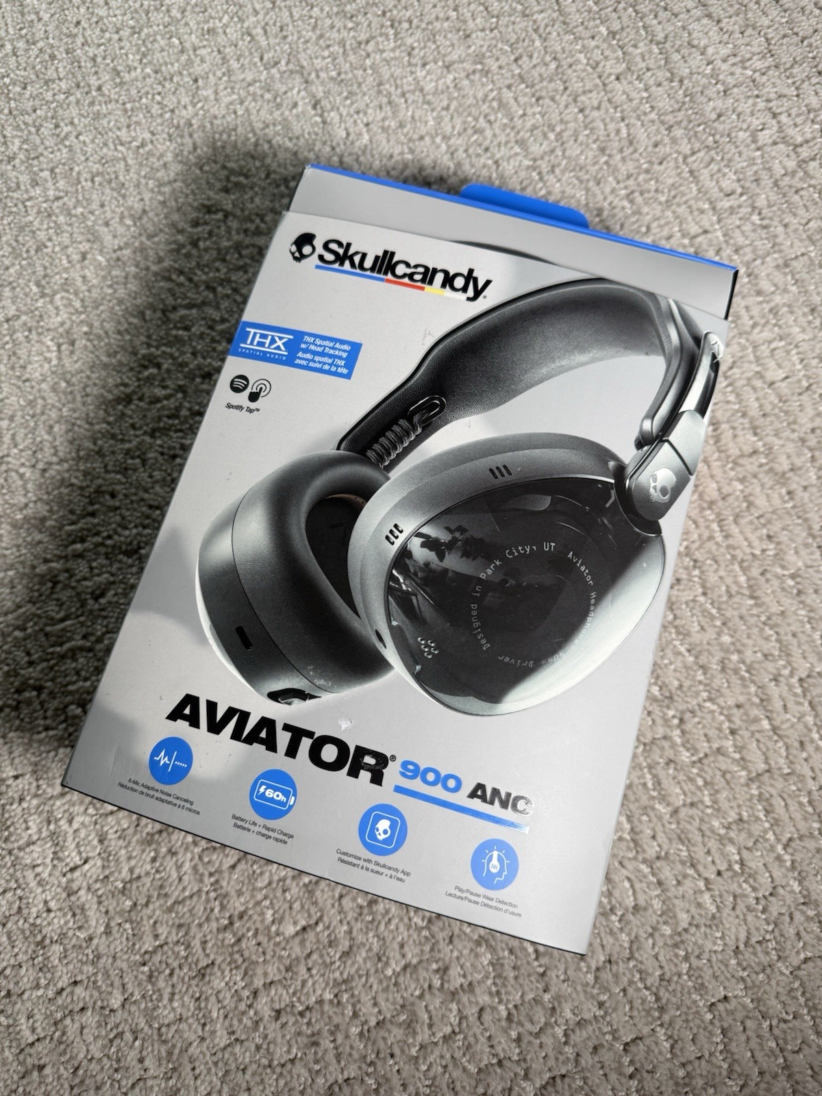Skullcandy Aviator 900 ANC Wireless Headphones Open Box Tested -Missing Charger