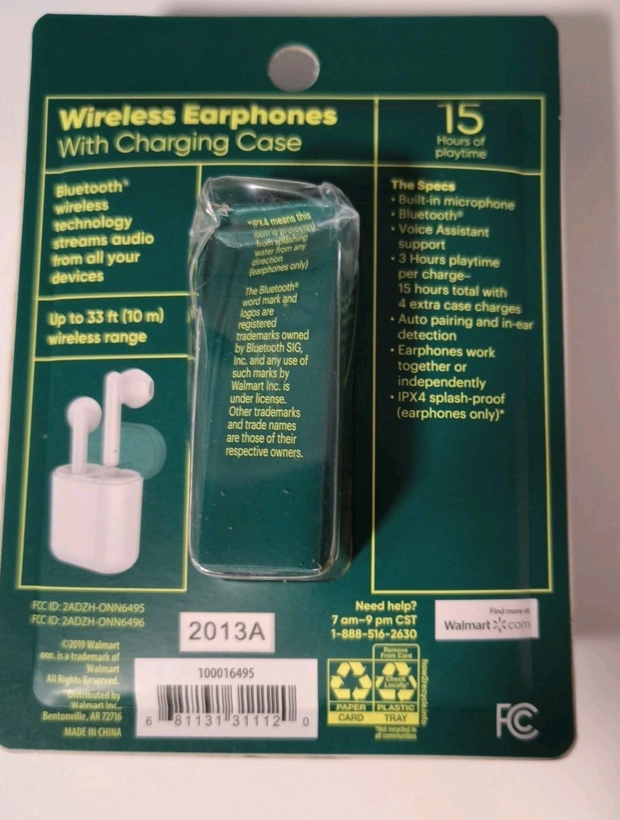 Groove Onn True Wireless Earbuds w Charging Case 15H Playtime IPX4 Bluetooth NEW
