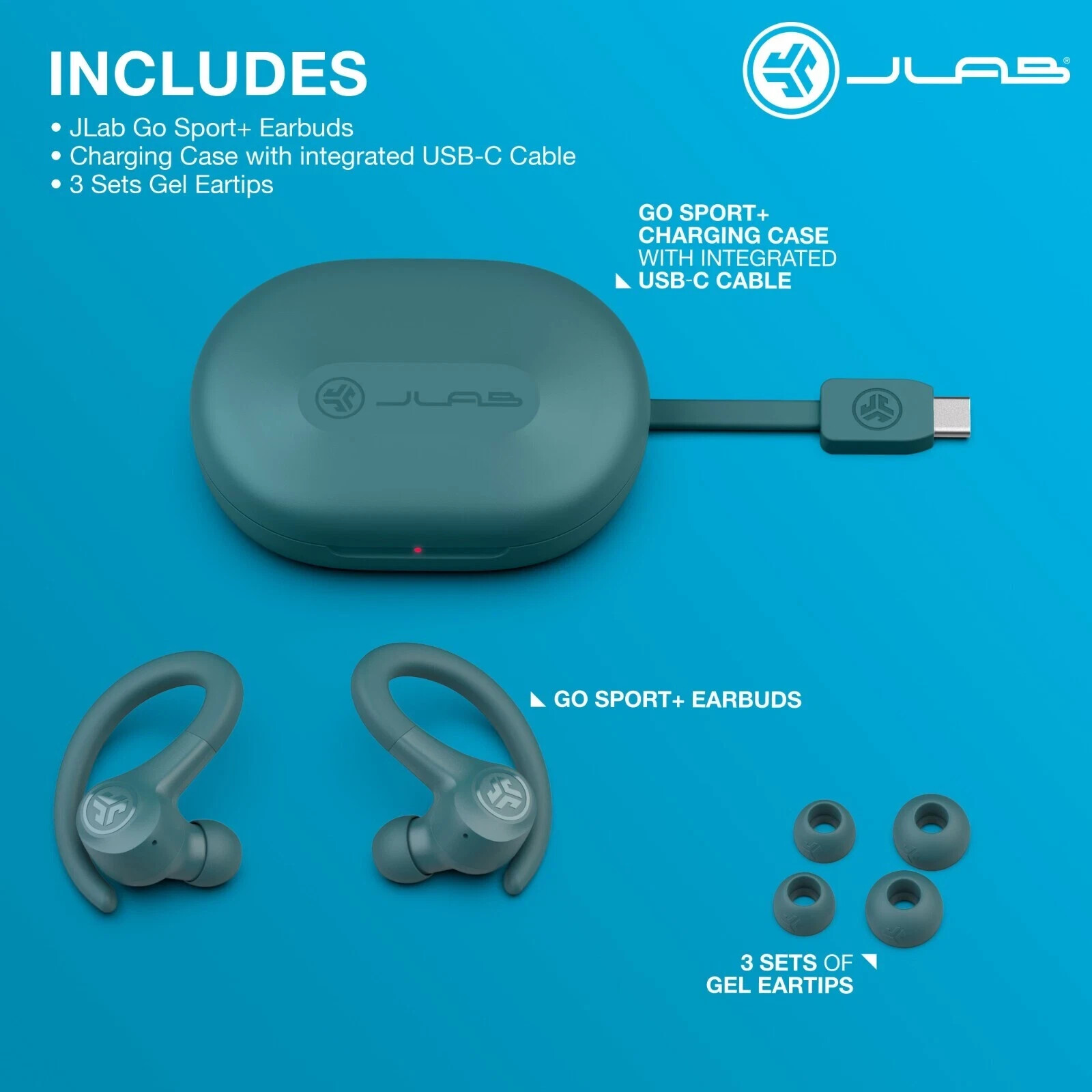 GO Sport+ True Wireless Earbuds, Gym & Work Out Headphones, Bluetooth
