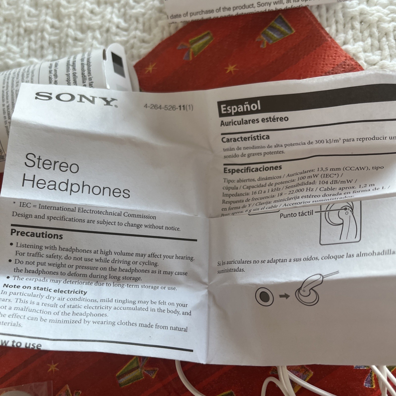 Sony MDR-E9LP In-Ear Only Headphones – Gray