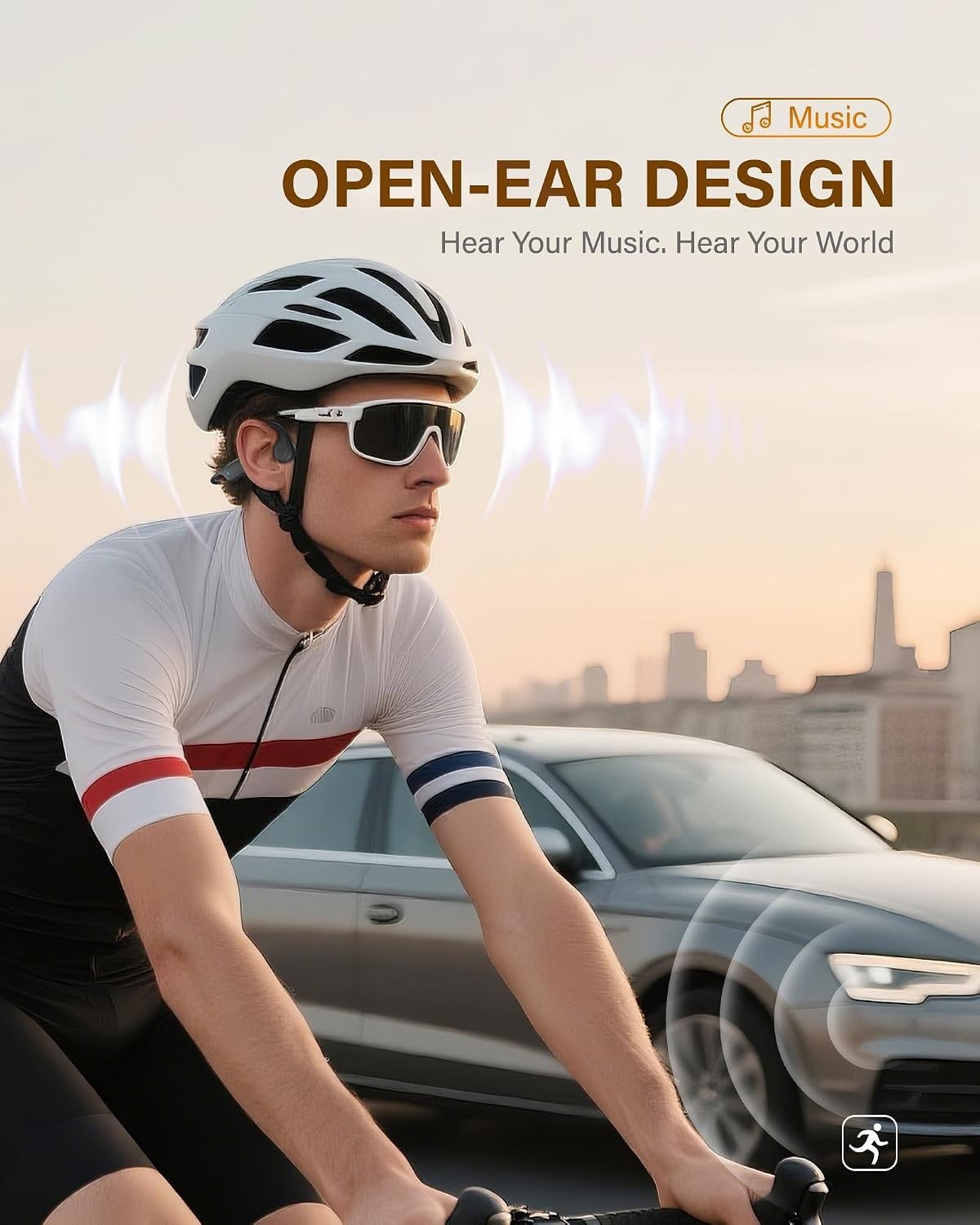 Bone Conduction Headphones Wireless Bluetooth 6.0 Open Ear Sports Earbuds Black
