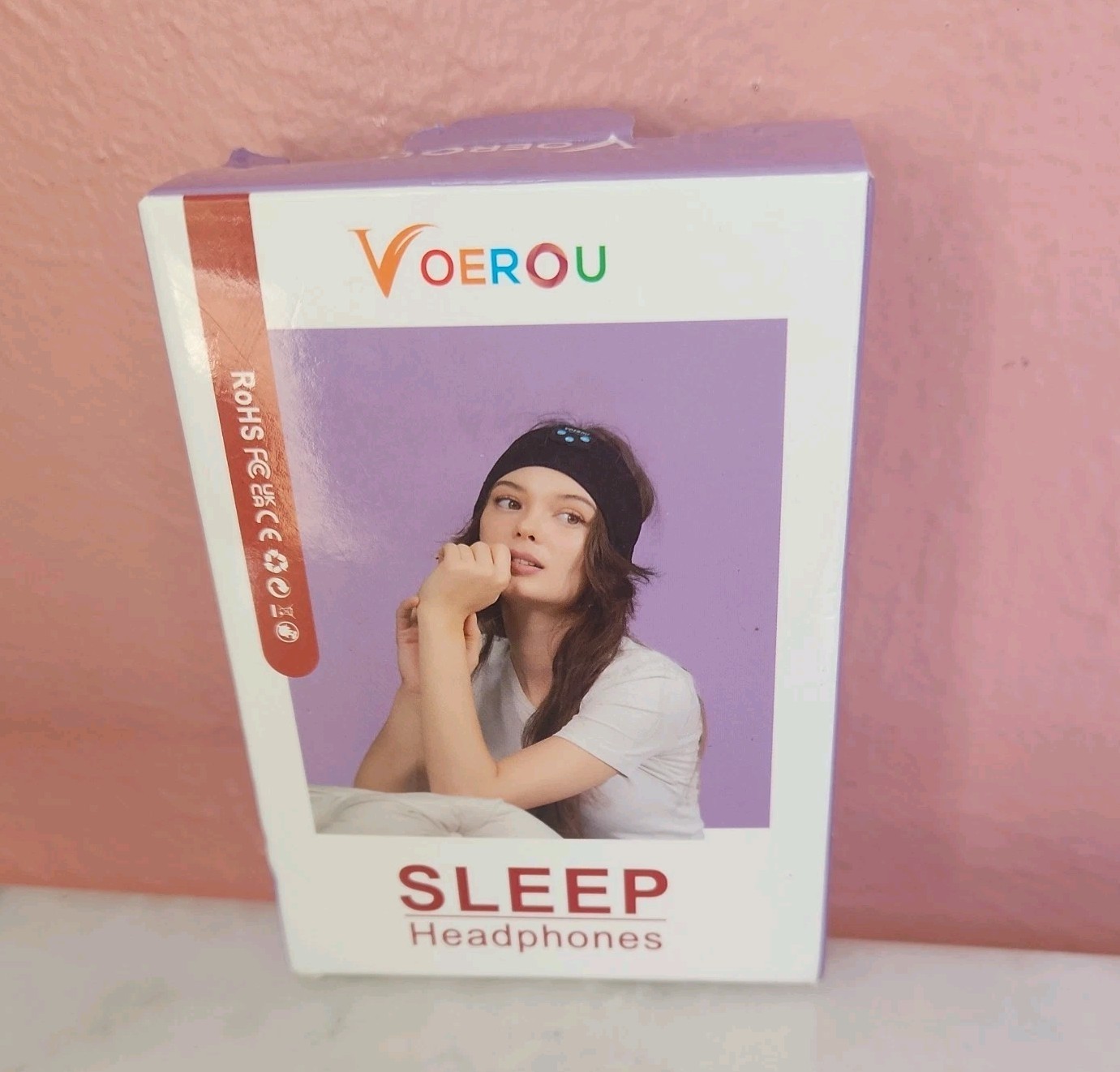 Voerou Sleep Headphones Adjustable Bluetooth Headband Black Workout Open Box