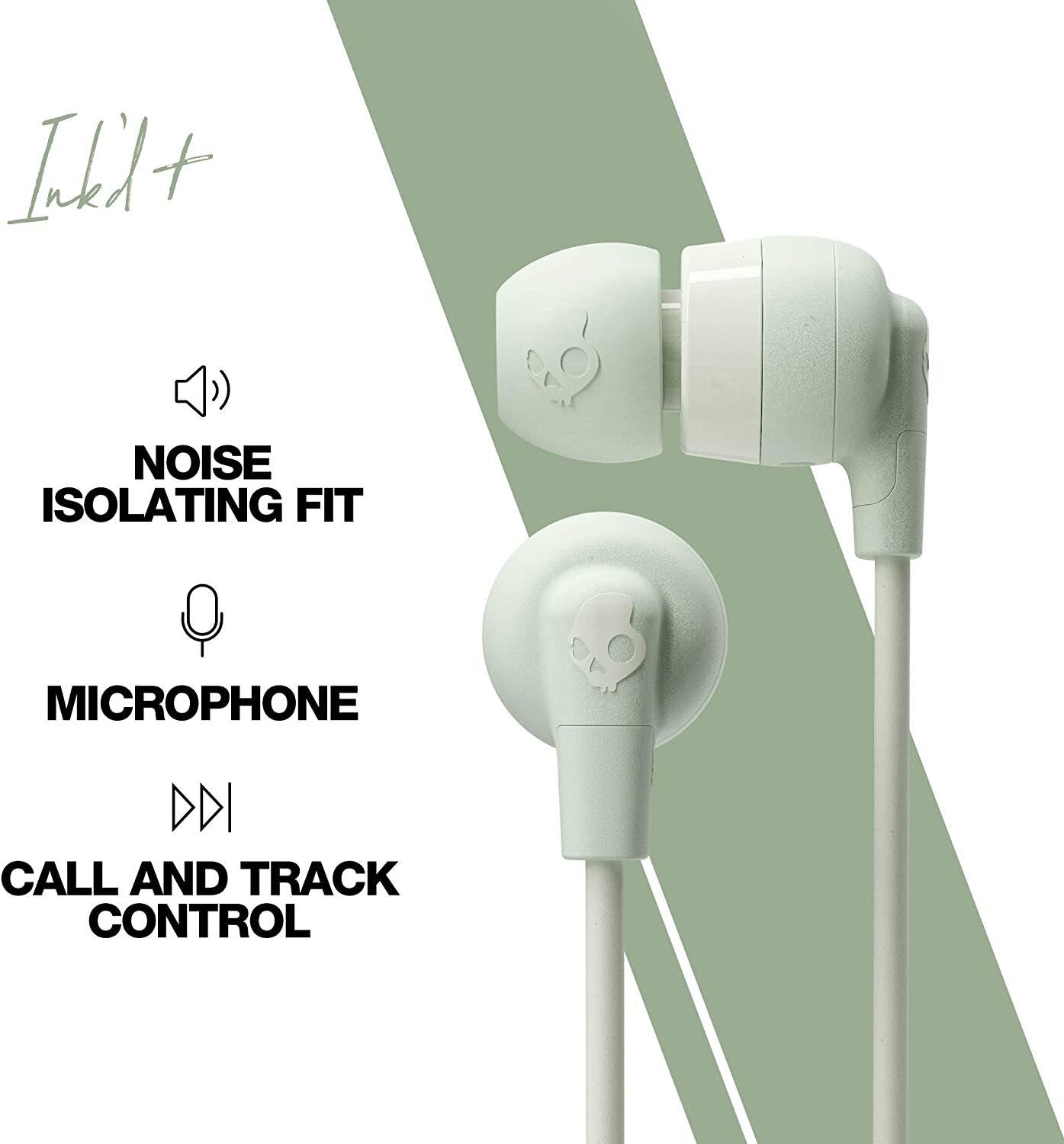Skullcandy Ink’d+ In-Ear Earbud – Mint