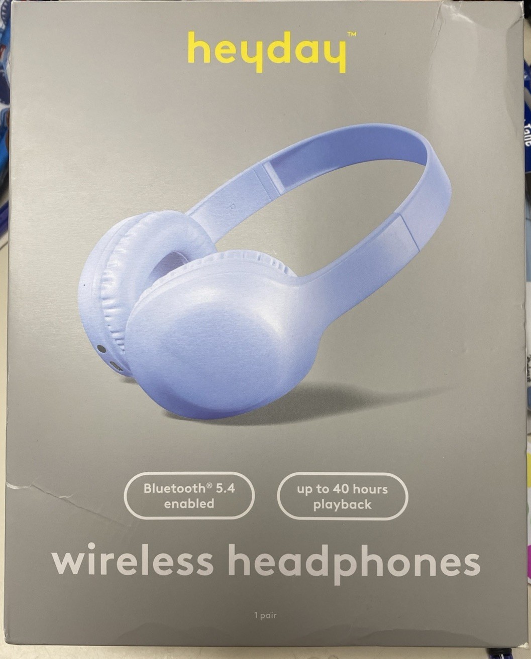 Heyday Wireless Headphones Bluetooth 5.4 Up To 40 Hours Playback Blue