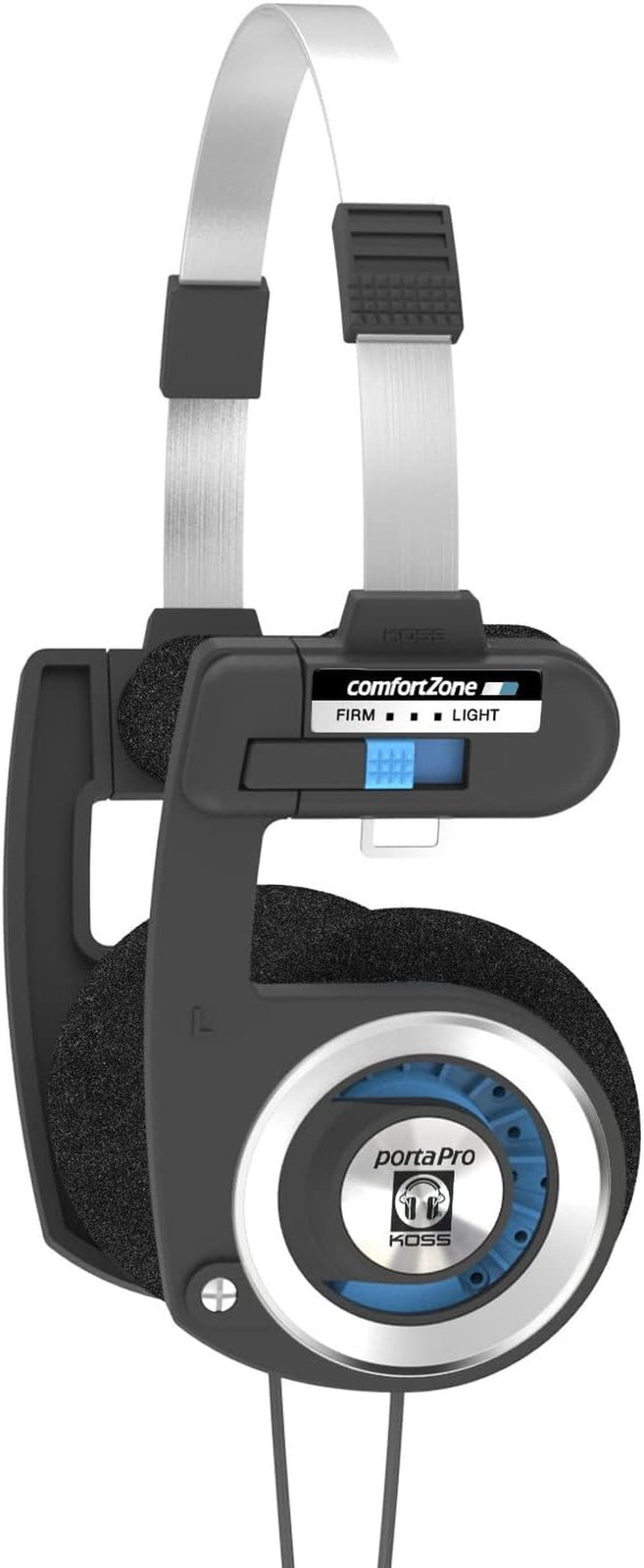 Porta Pro Classic On-Ear Headphones, Retro Style 3.5Mm Wired Plug Durable Black/