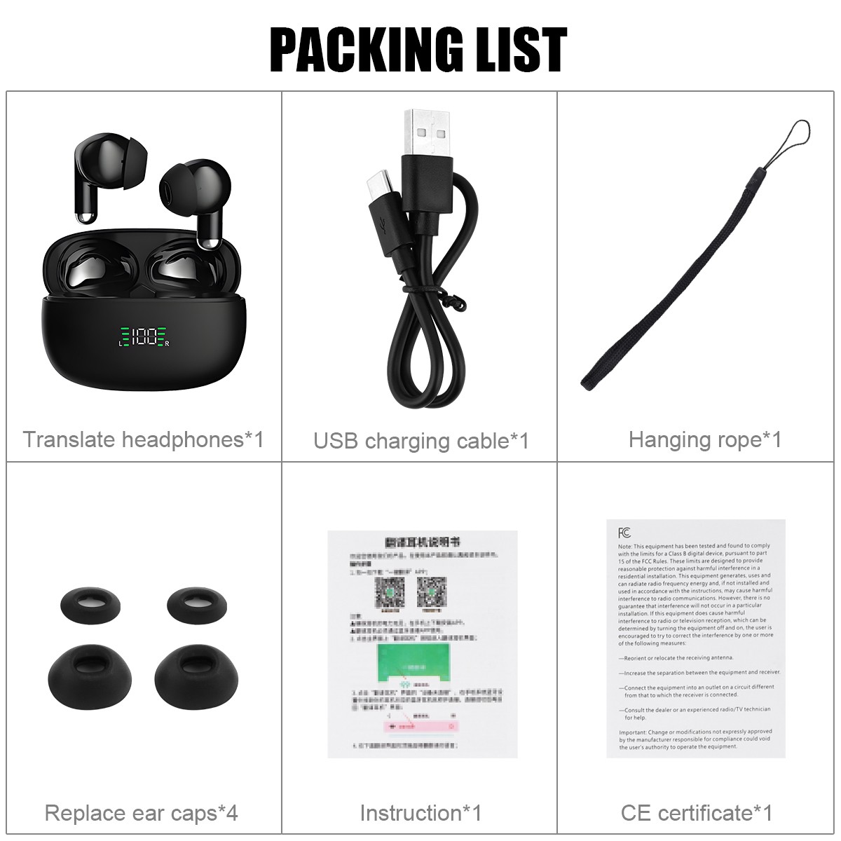 Translator Earbuds 144 Languages Real Time Translator Earphones Smart Voice ..