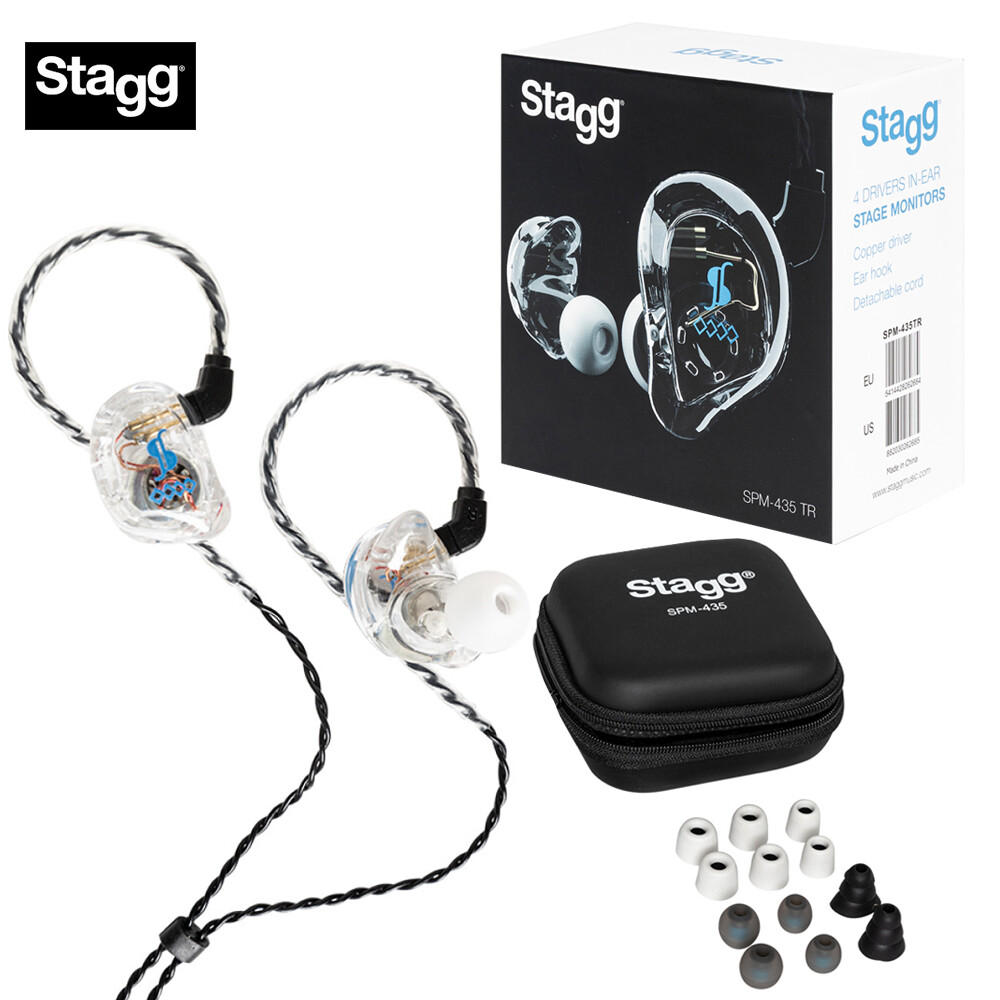 Stagg SPM-435 TR 4-Driver Sound Isolating In Ear Monitors – Clear