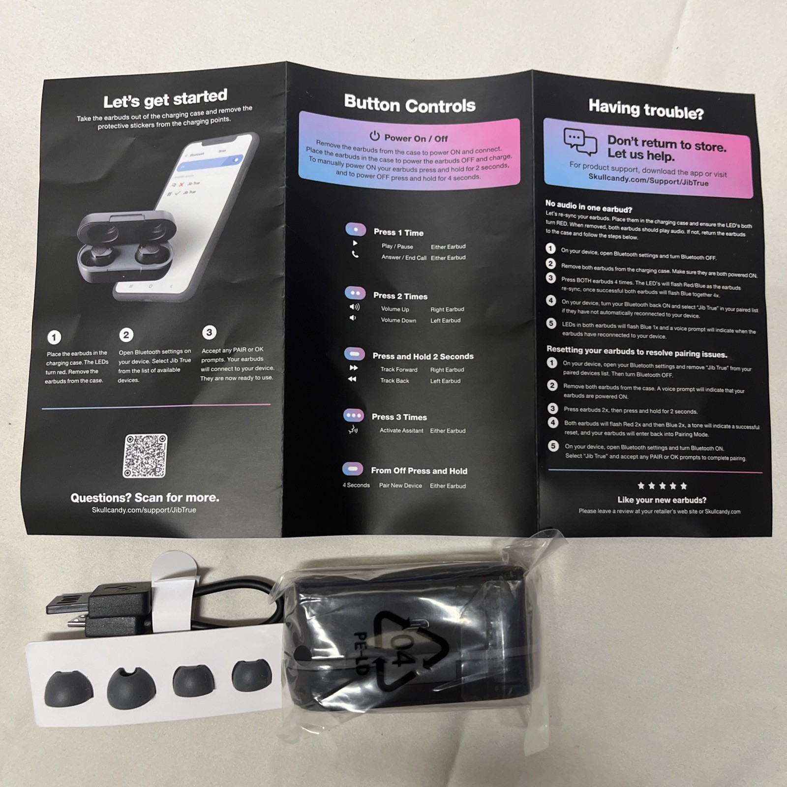 Skullcandy “JIB TRUE 2” Bluetooth Earbuds (S1JTW-P740)Brand New W/O Box