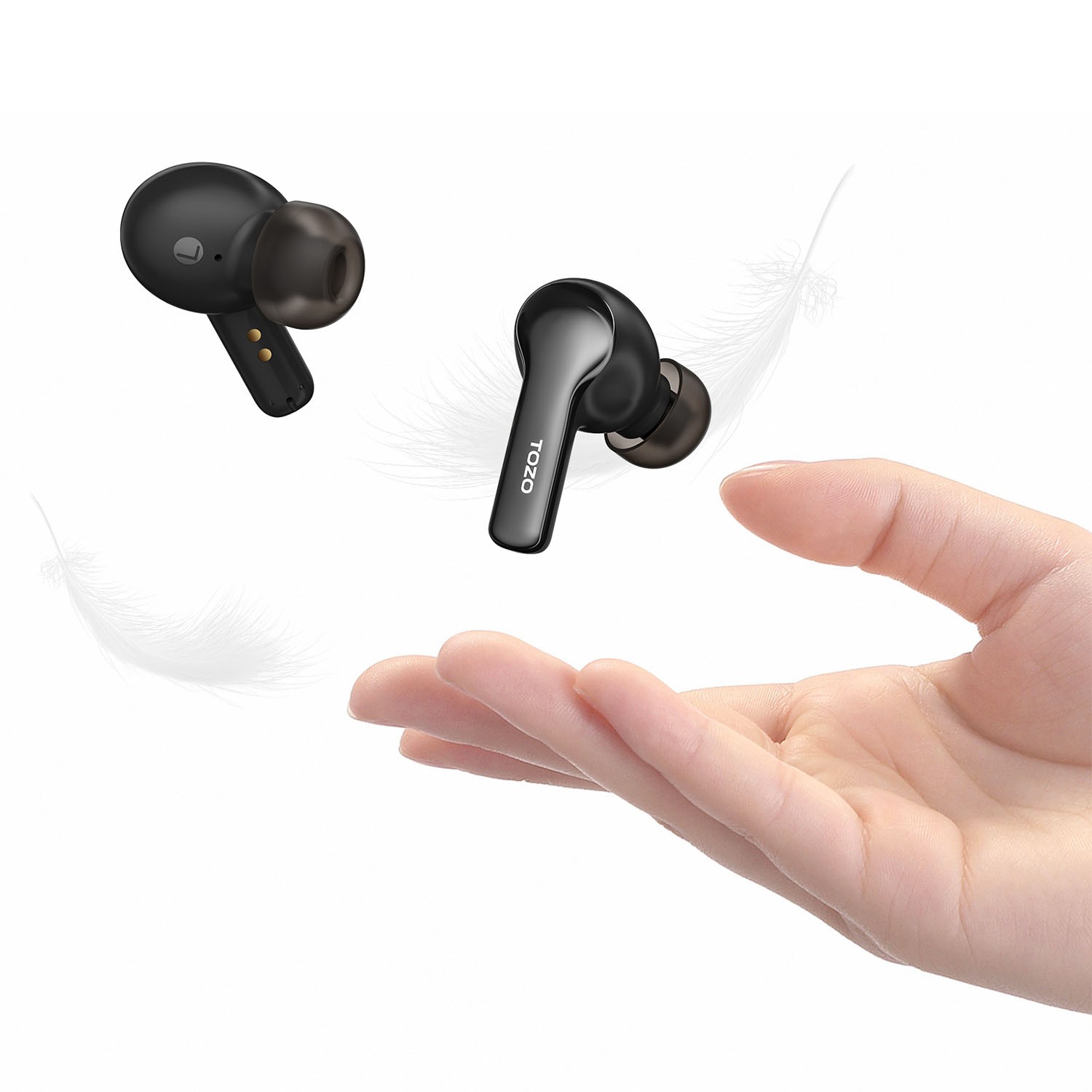 Tozo Agile Pods Bluetooth Wireless Earbuds and Charging Case, Waterproof – Black