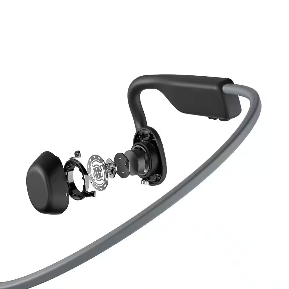 Openmove Bone-Conduction Open-Ear Lifestyle Headphones with Microphones in Gray