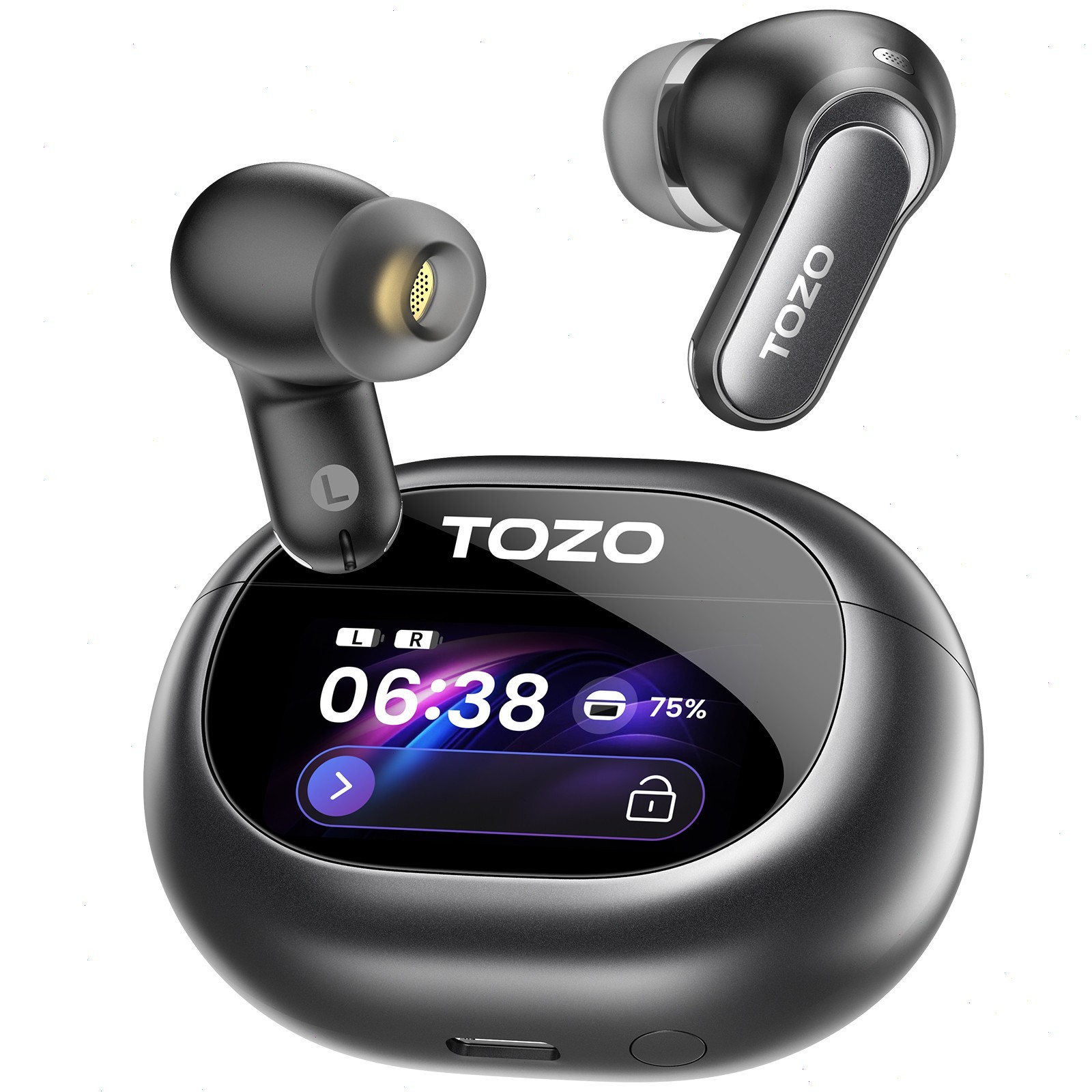 TOZO NC20 Pro Bluetooth Wireless Earbuds with Smart Touch Screen Charger Case