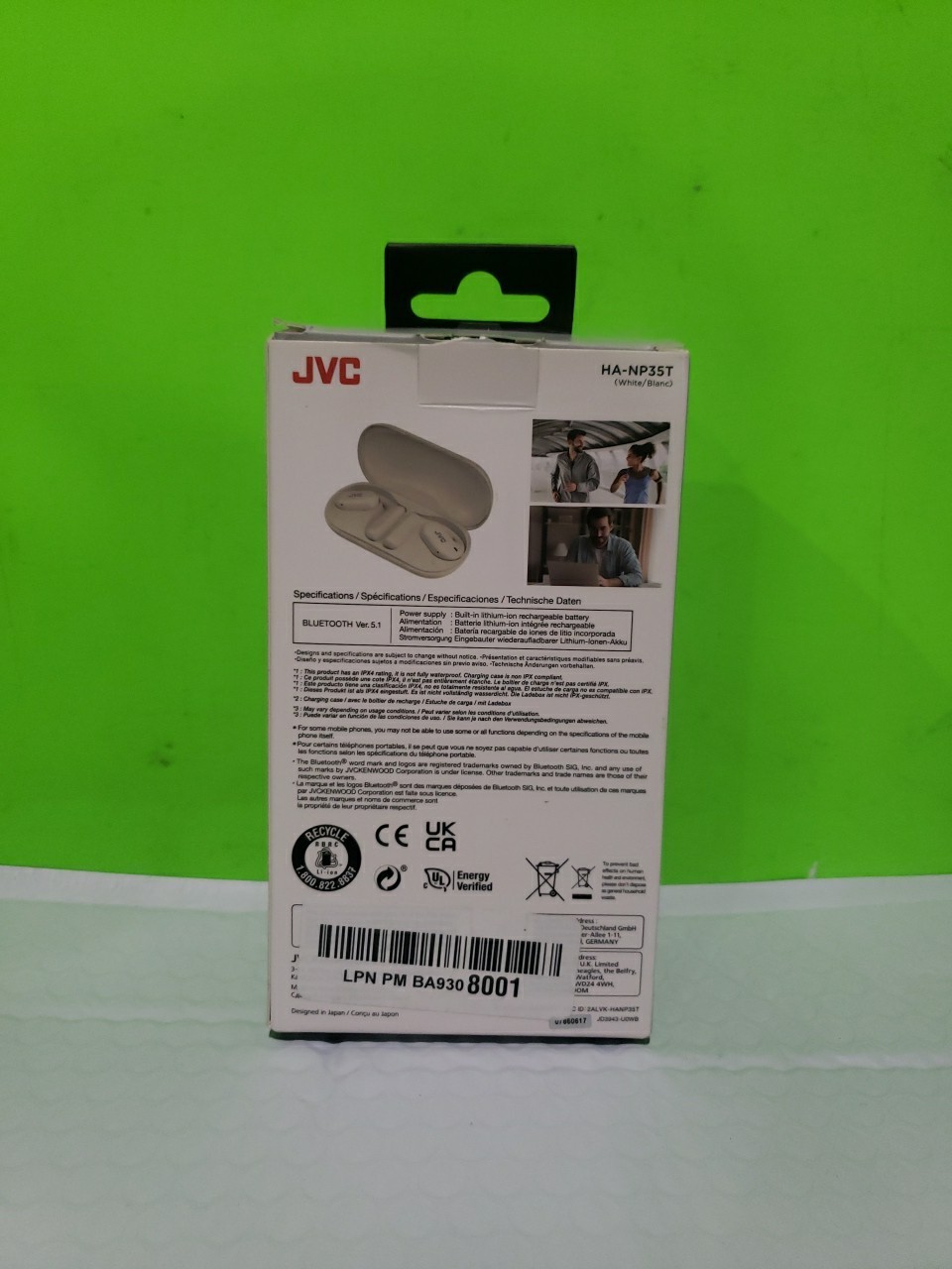 JVC Kenwood Victor HA-NP35T Wireless Earphones Bluetooth Nearphones Good Conditi