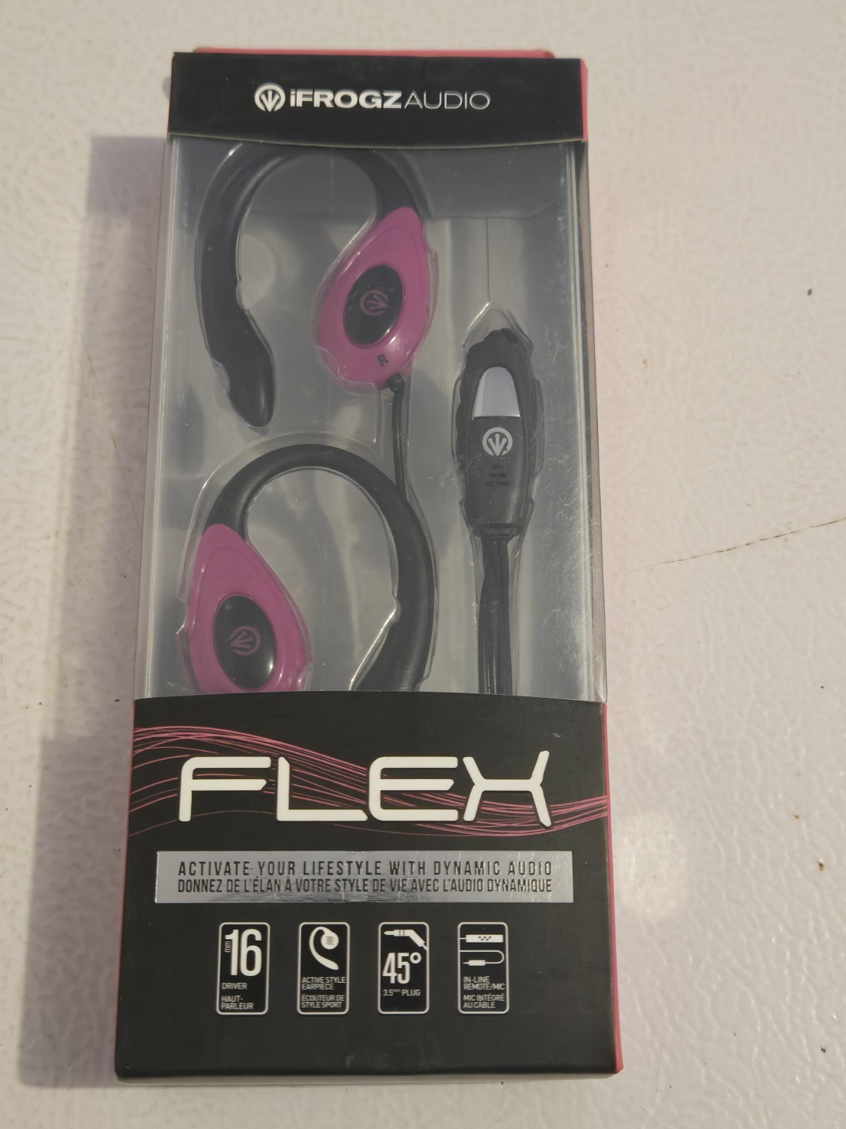 iFrogz Audio Flex Headphones In-line Mic Phone Jack Plug – Pink