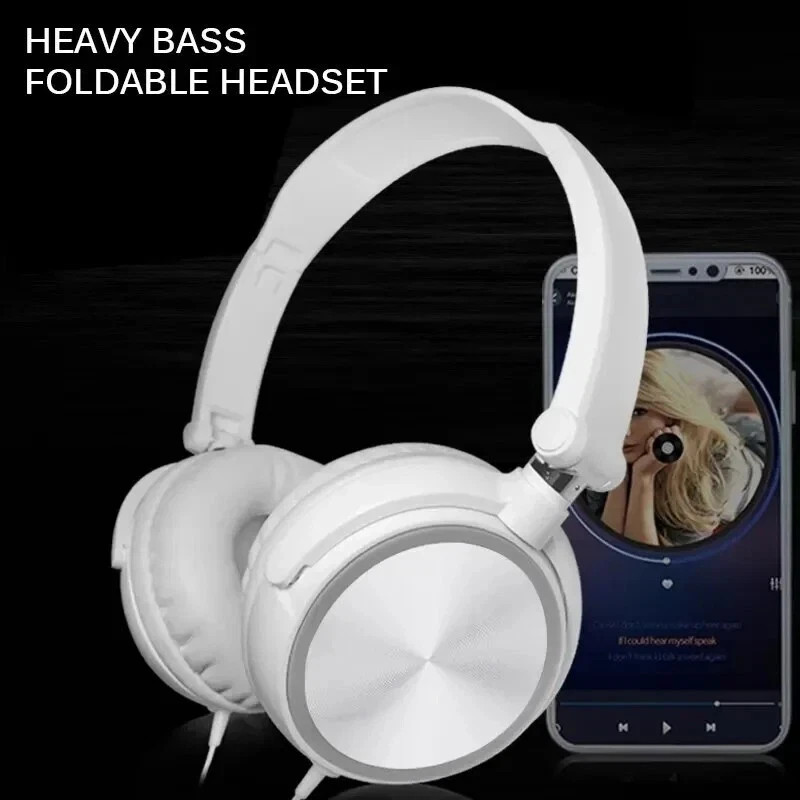 Over the Ear Wired Headphones with Clear Sound for Extra Bass Long Cord 3.5mm