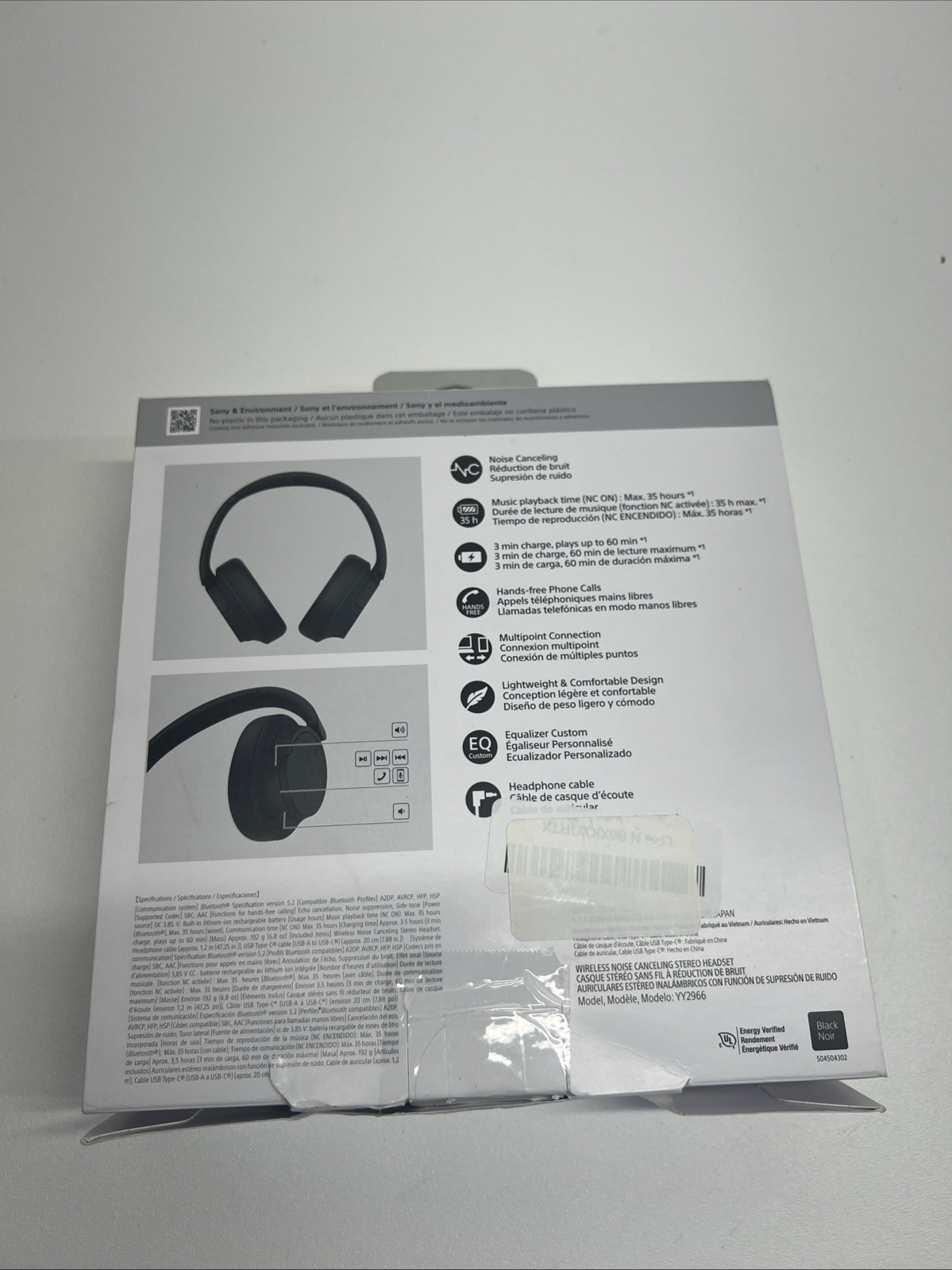 Sony WH-CH720N Lightweight Noise Canceling Wireless Headphones -BLACK