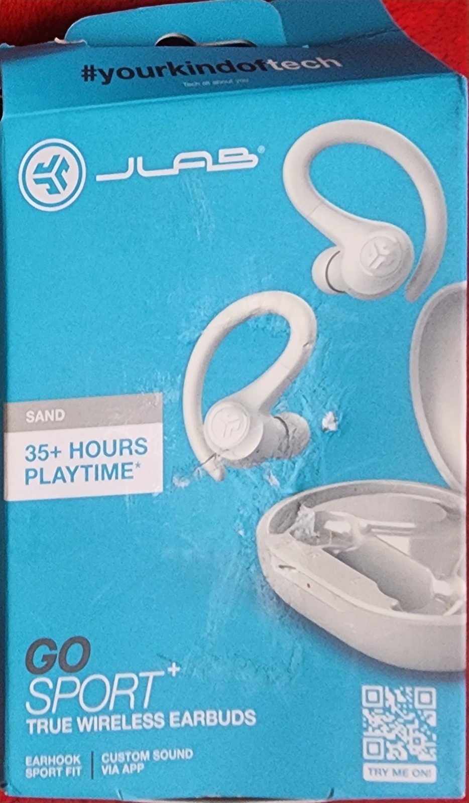 JLab Go Air Sport True Wireless Bluetooth Earbuds with Charging Case – Black