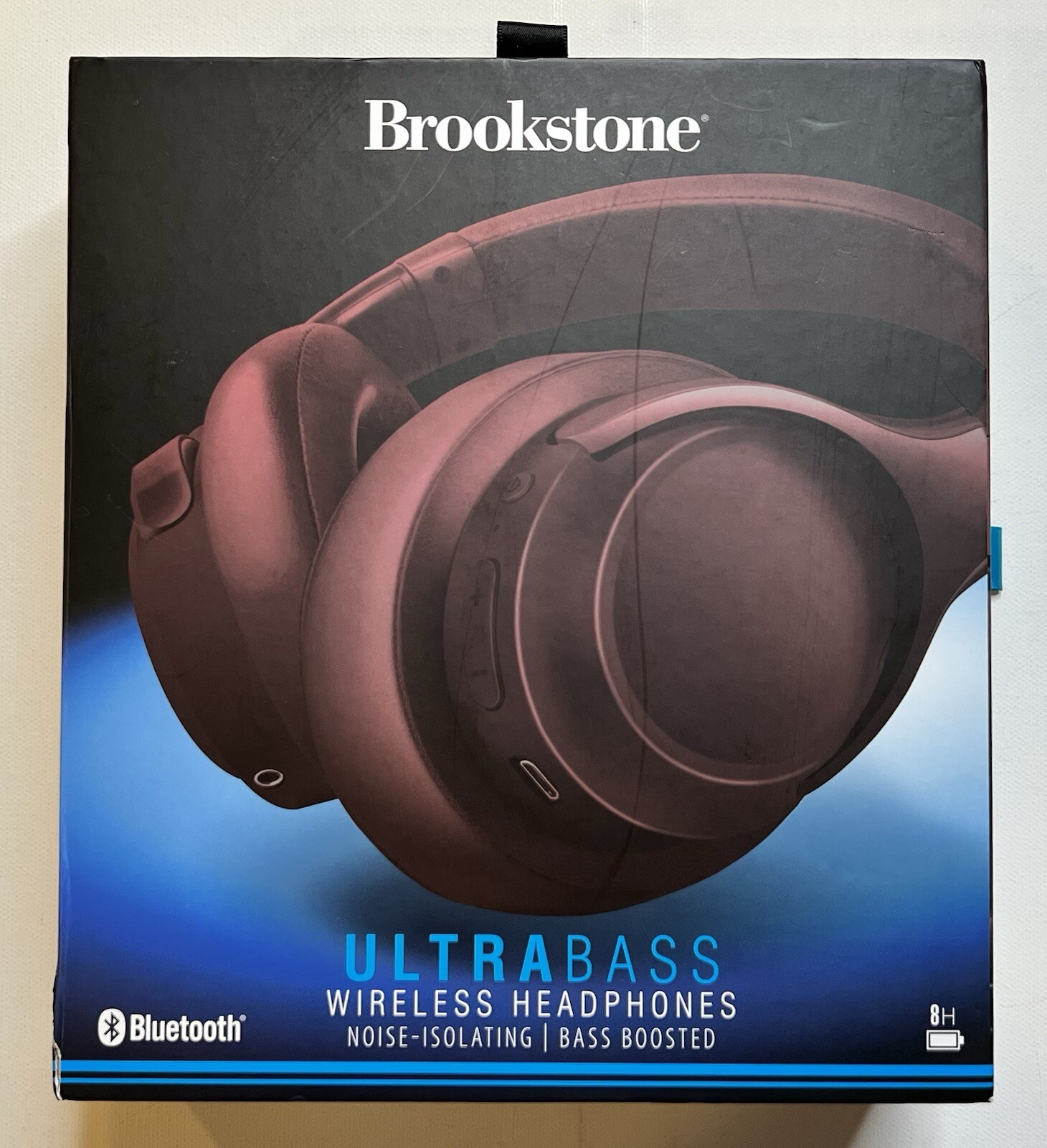 Brookstone Ultrabass Noise Isolating Wireless Bluetooth Headphones Red Maroon