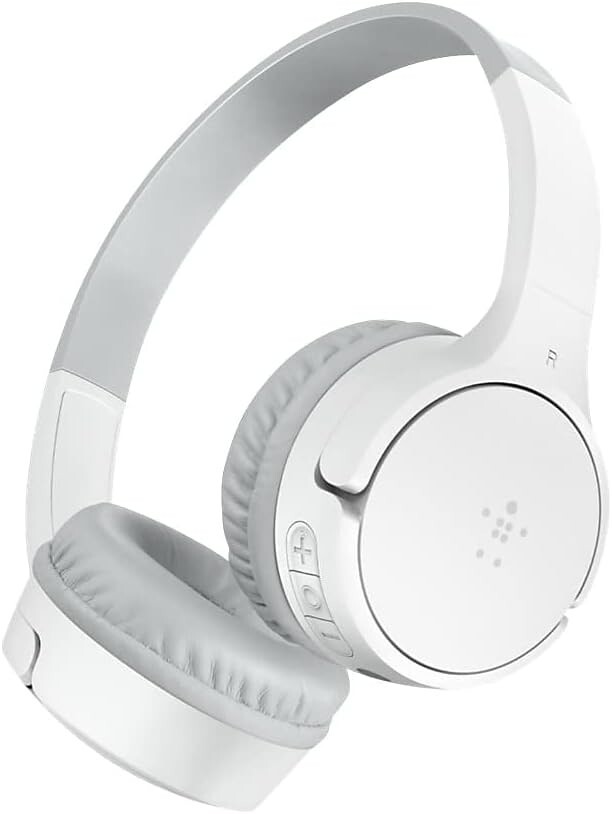 Belkin SoundForm Mini Wireless On-Ear Headphones White + Fun Stickers (A233)
