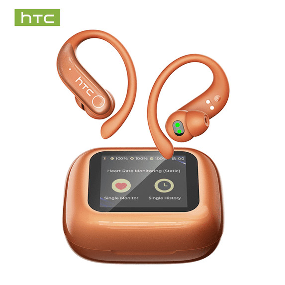 HTC NE61 Earphone Bluetooth HiFi Sound Multifunctional Screen Headset Orange
