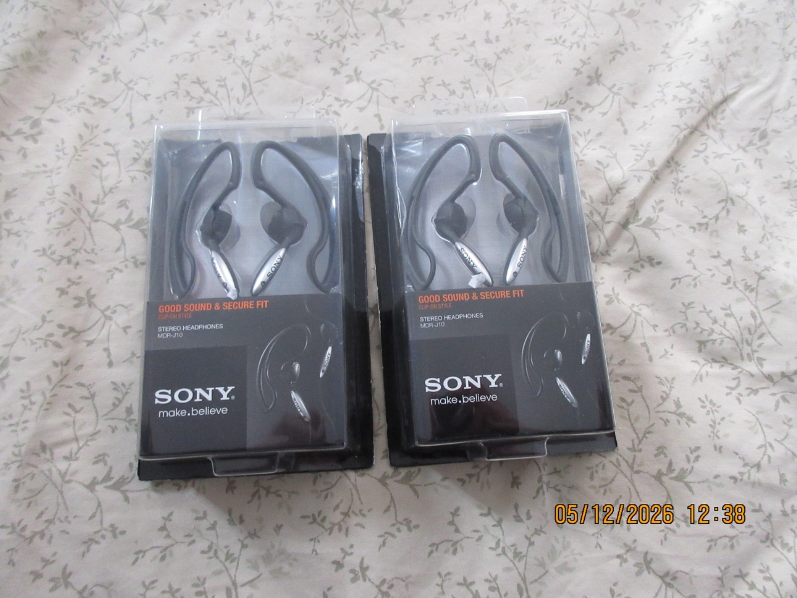 BRAND NEW- LOT OF 2 – SONY Stereo Headphones MDR-J10 Black Over the ear – New