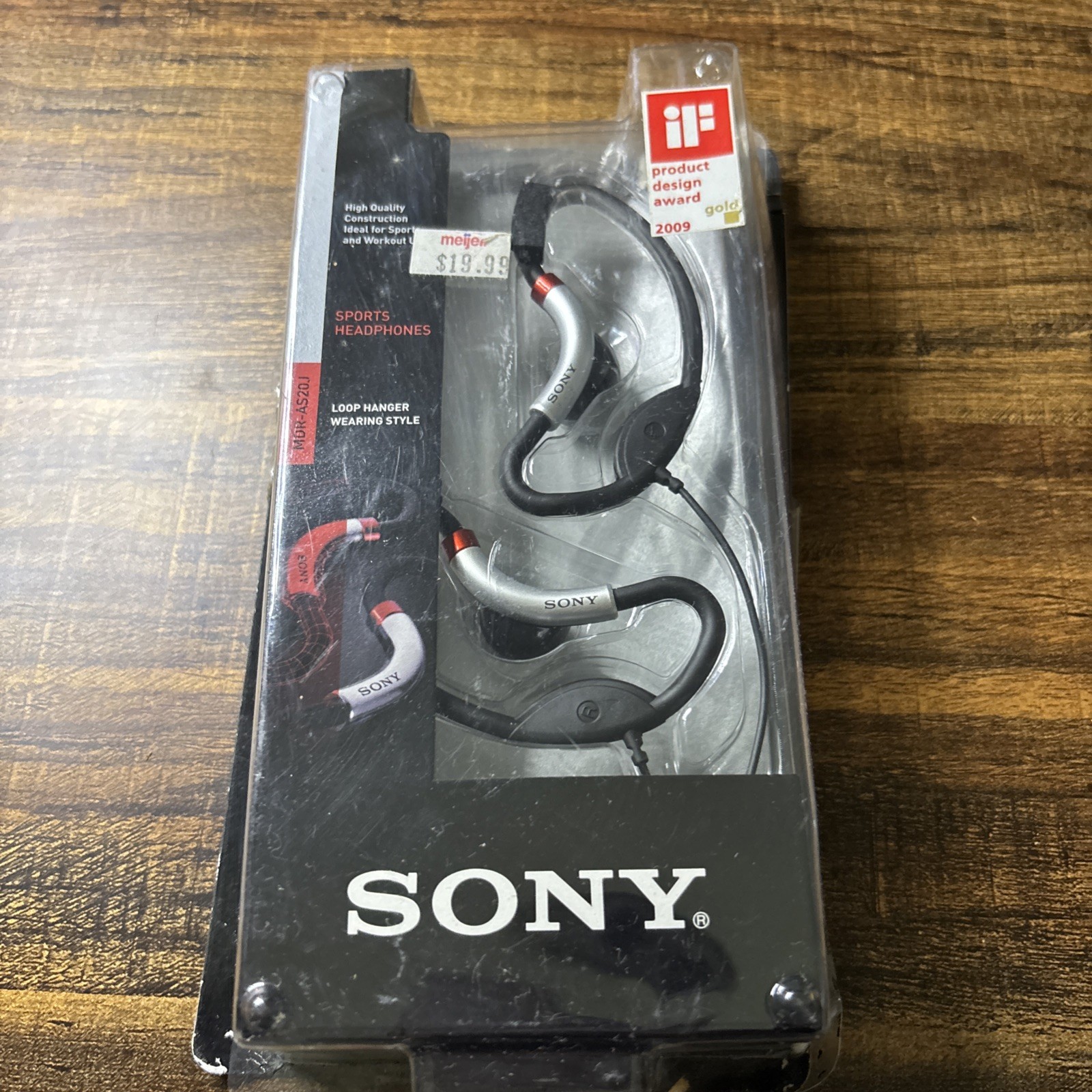 SONY MDR-AS20J Active Style Sport Clip On Headphones Double Support Loop Hangers