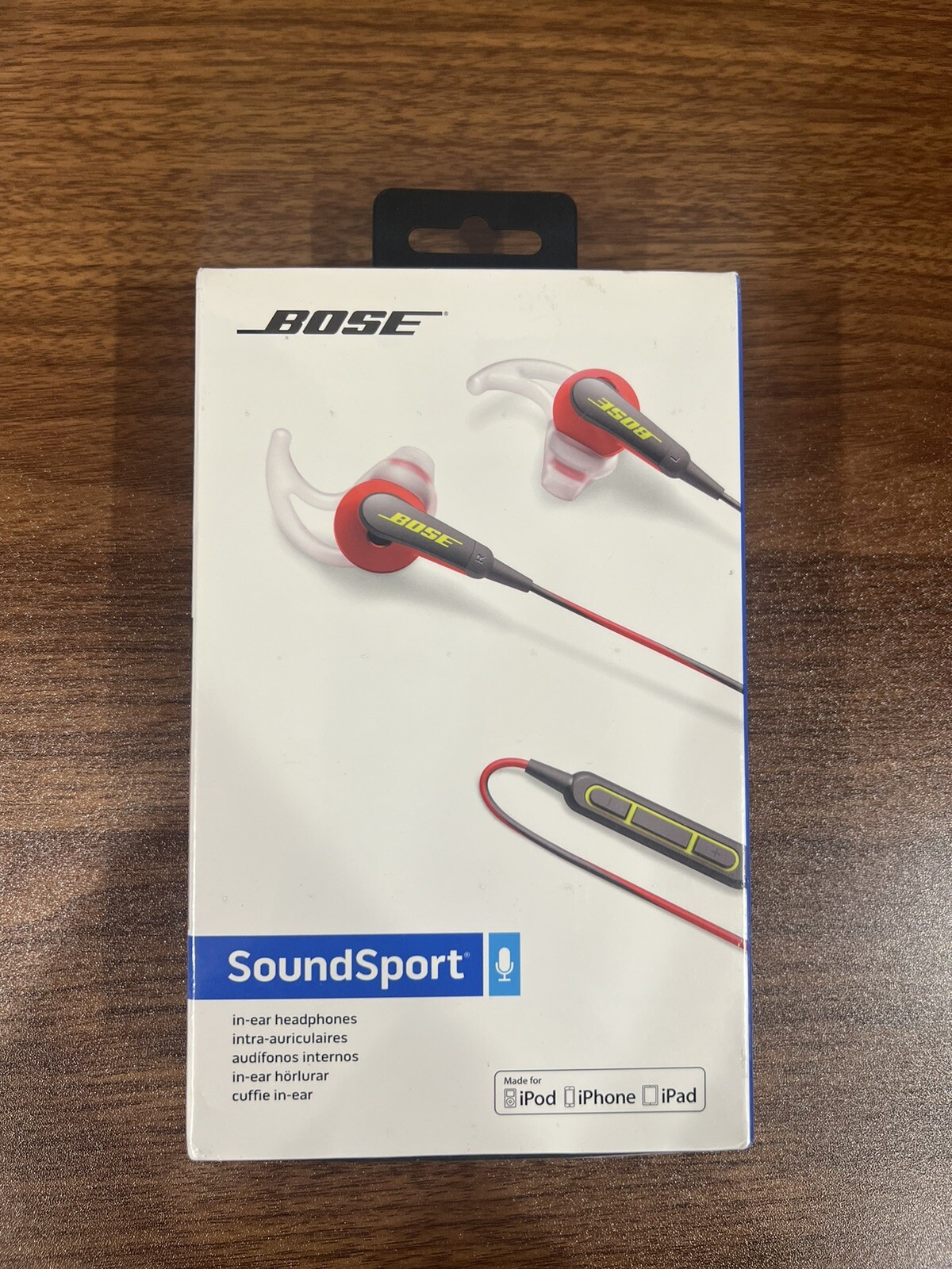 BOSE SoundSport Wired in-ear headphones Controls w/ Mic Power Red NEW Apple