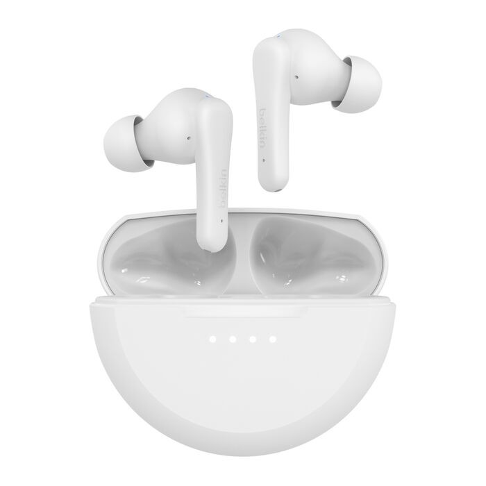 Belkin SoundForm Rhythm True Wireless Earbuds Bluetooth Multipoint 28H ENC White