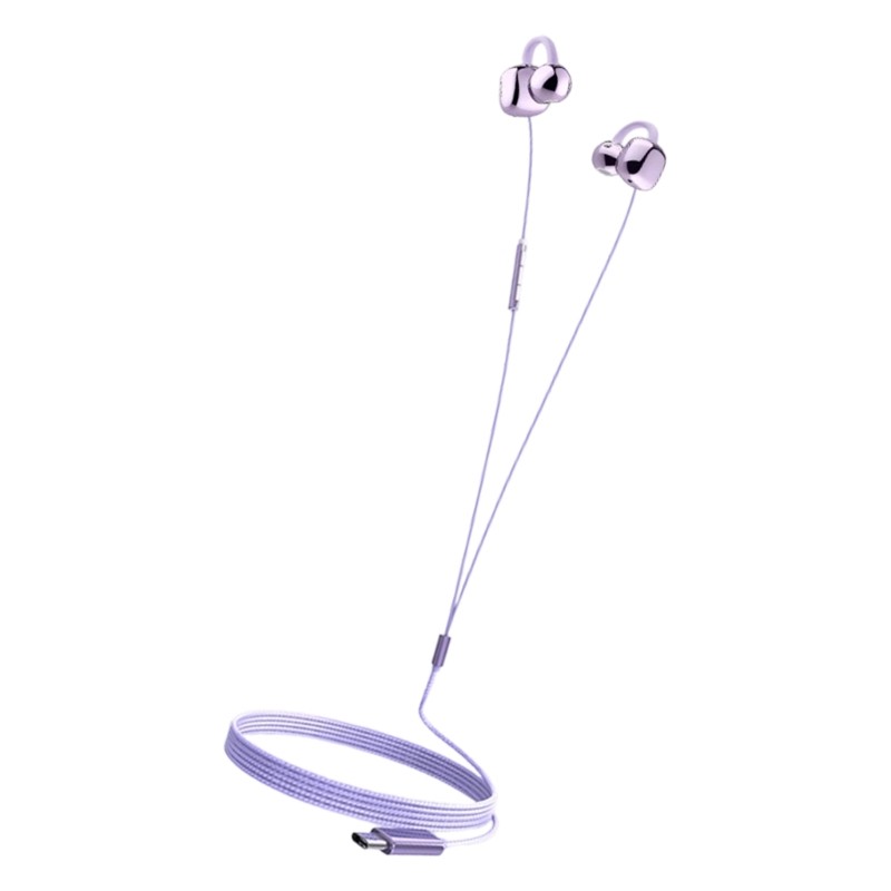3.5mm/Type C Clip on Cord Earphone for Smartphone Earphones Sound Powerful Bass