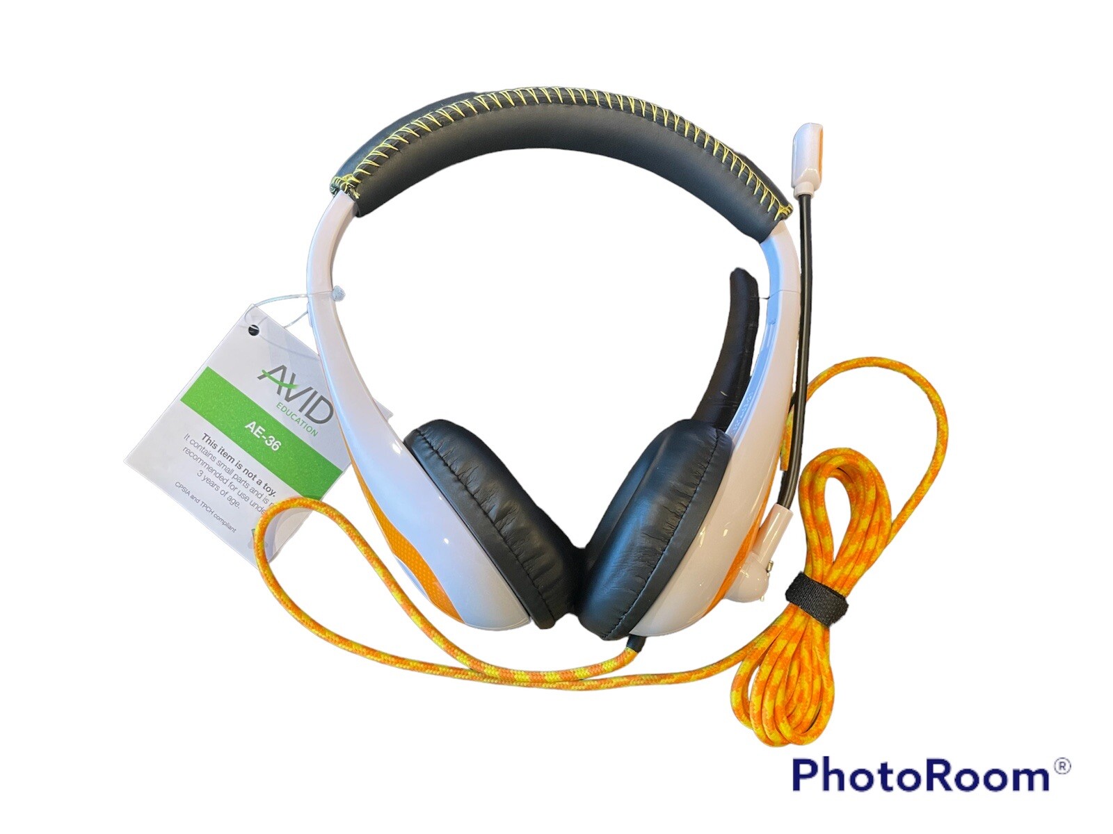 Avid Education AE-36 Headset with Noise Cancelling Microphone Orange 3.5mm Plug