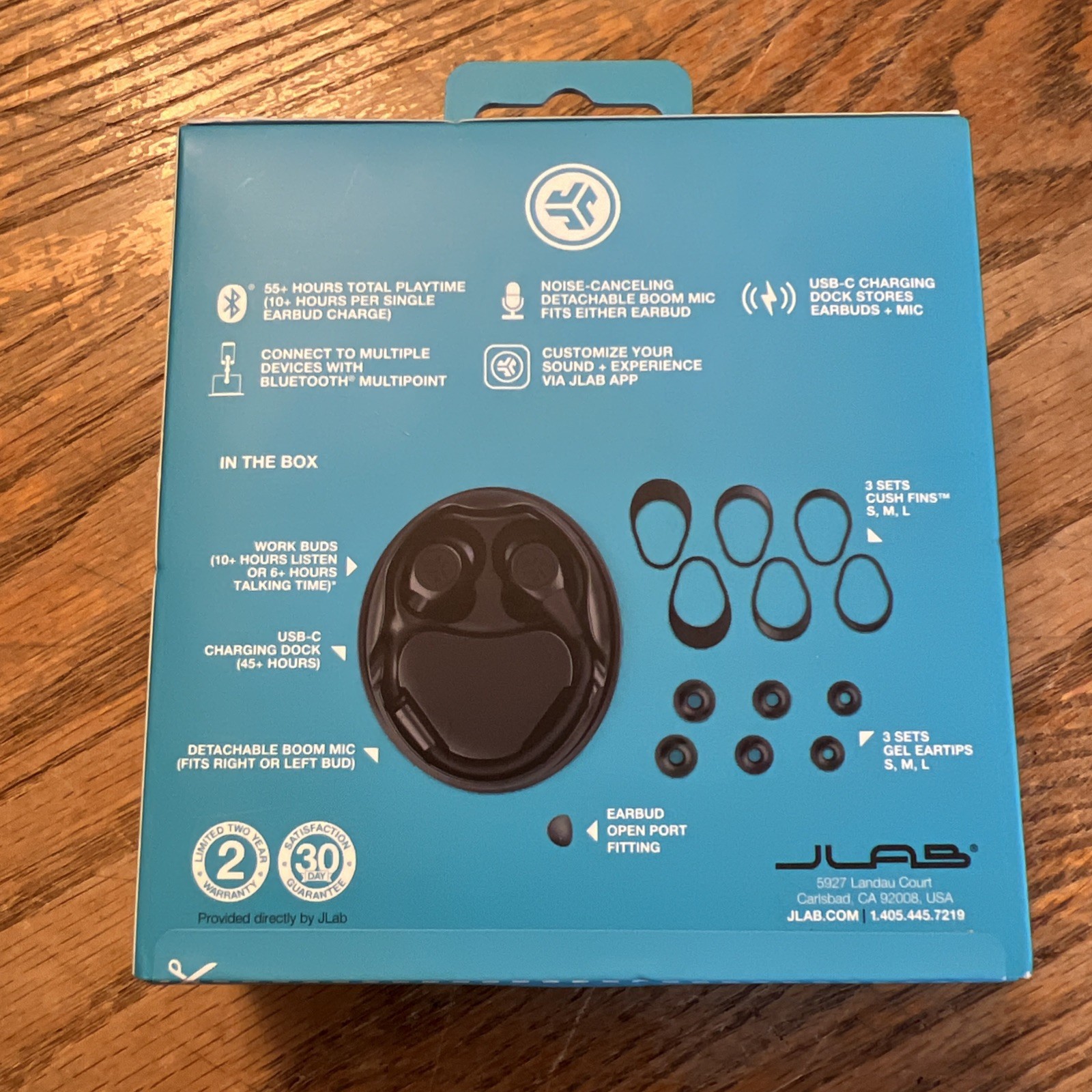 JLAB WORK BUDS TRUE WIRELESS EARBUDS WITH BOOM MIC BLACK BRAND NEW
