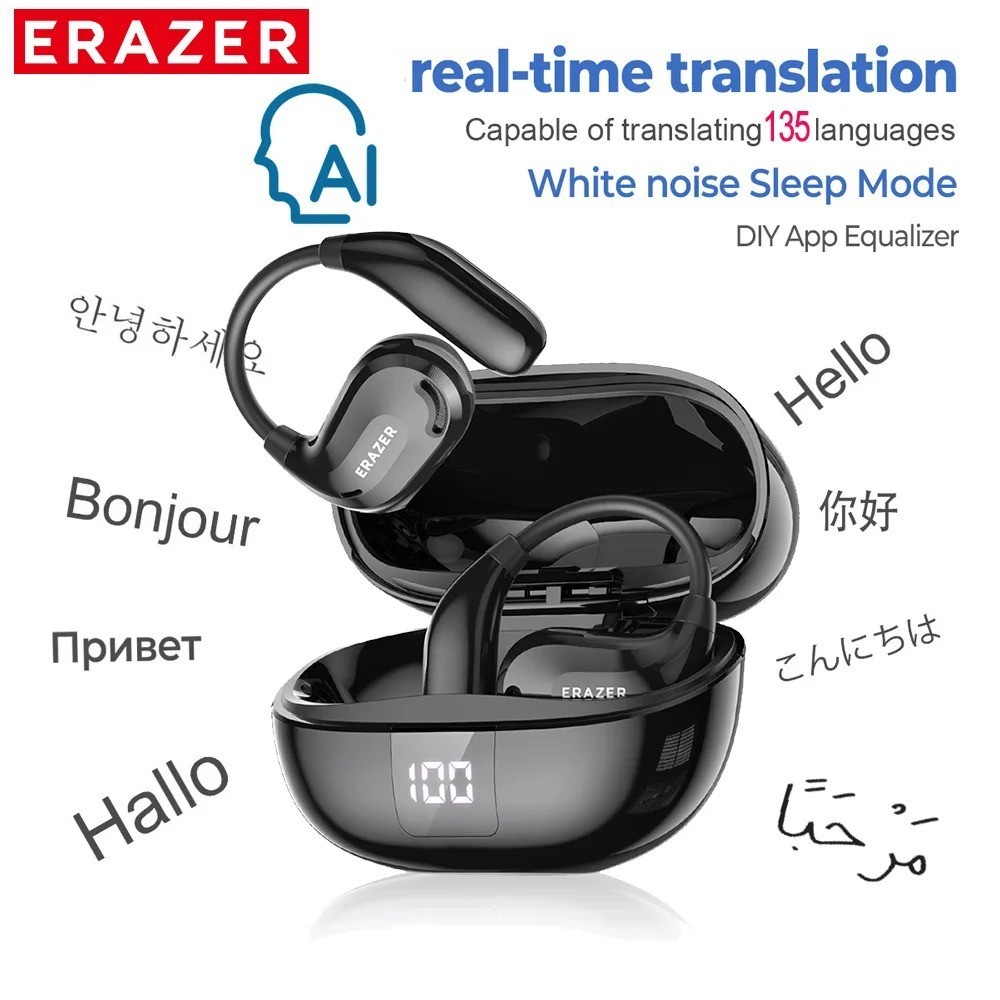 ERAZER XT66PRO Bluetooth Earbuds Wireless Headphones AI Translator Display