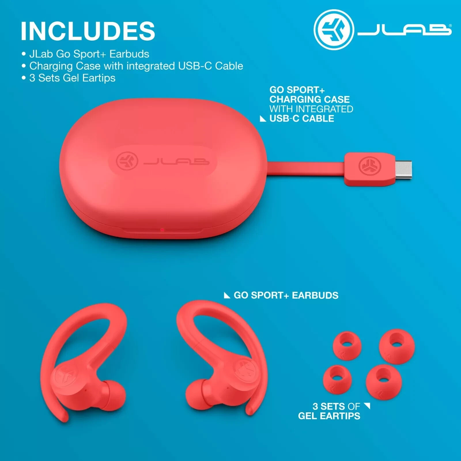 GO Sport+ True Wireless Earbuds, Gym & Work Out Headphones, Bluetooth