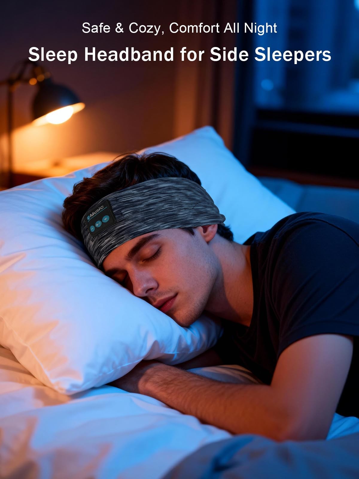 AONESY Sleep Headband Headphones,Bluetooth 1 Count (Pack of 1), Dark