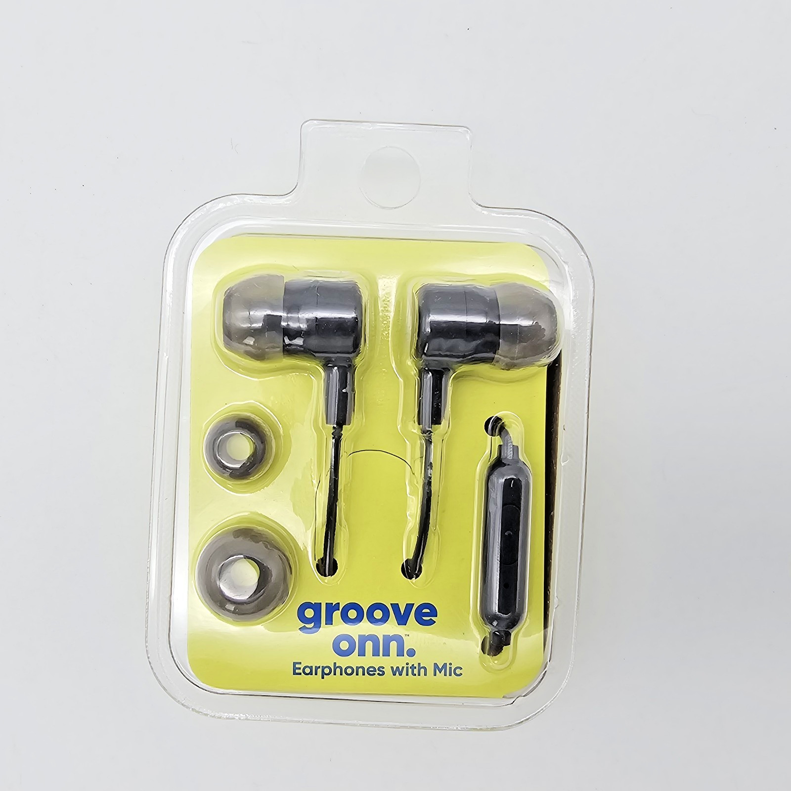 3 Pair Walmart Onn Earphones Earbuds Headphone Black 3 Silicone Tips 3.5mm Jack