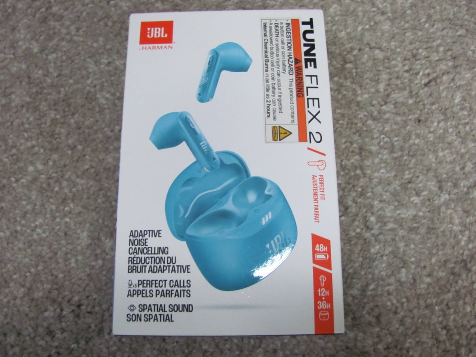 Brand New JBL Tune Flex 2 True Wireless Noise Cancelling Earbuds – Turquoise