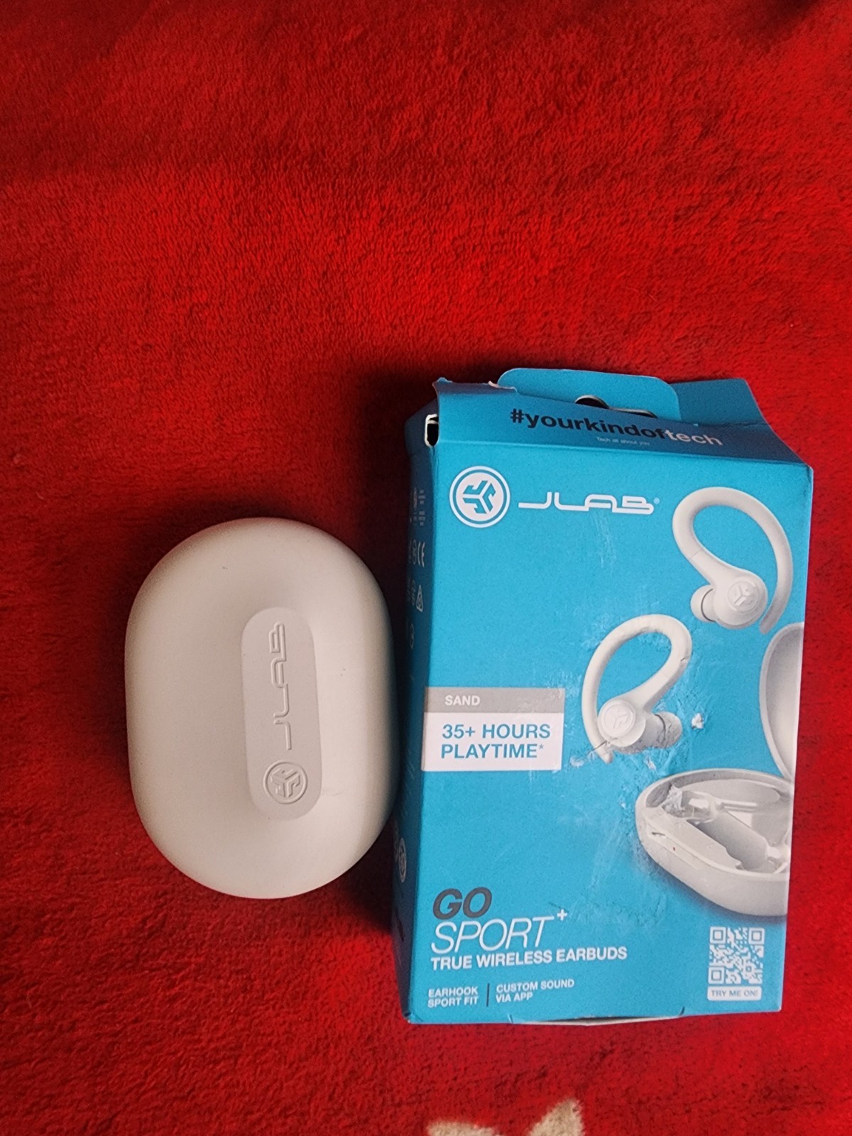 JLab Go Air Sport True Wireless Bluetooth Earbuds with Charging Case – Black