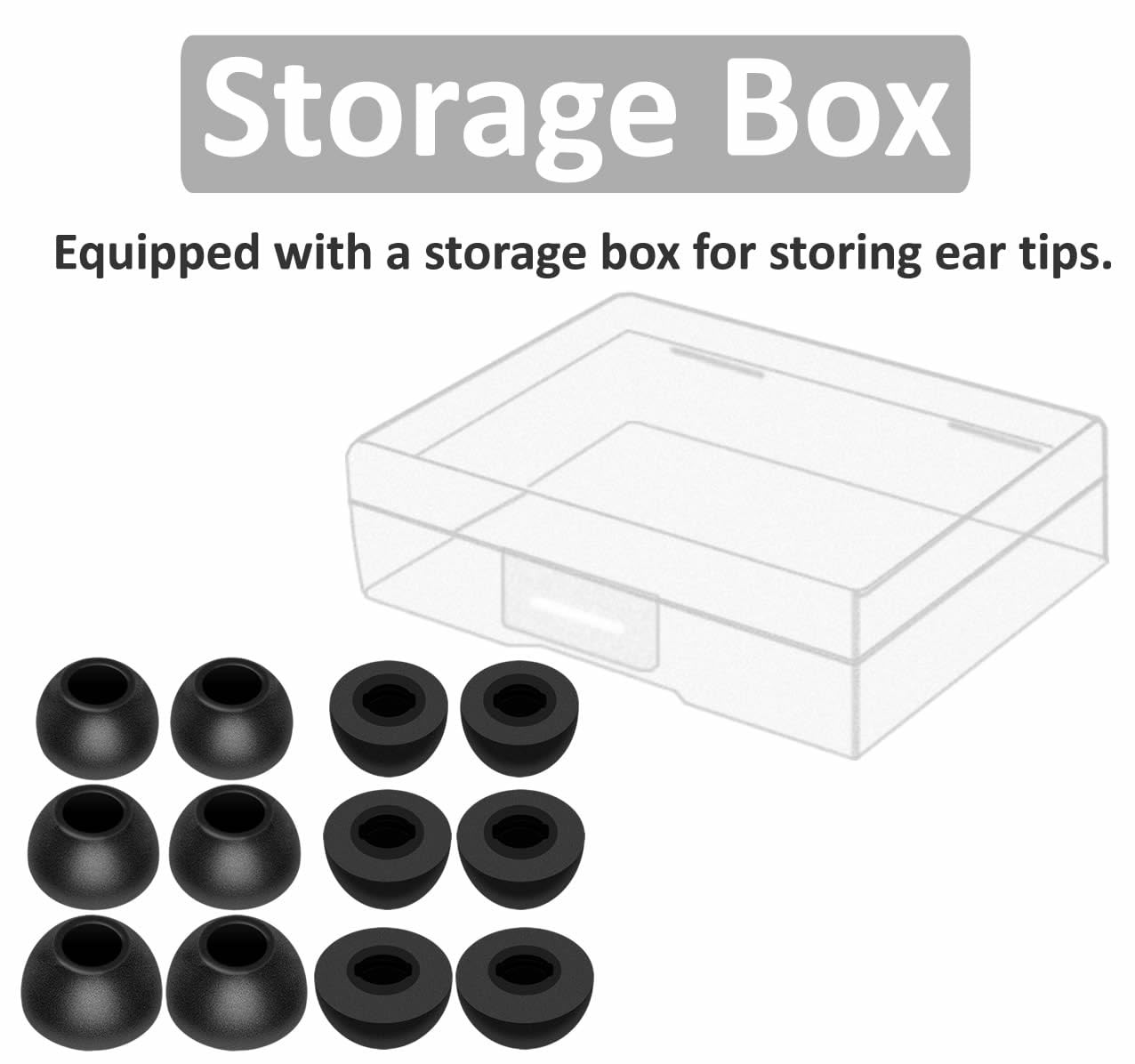 for Soundcore Sport X20 Memory Foam Ear Tips, 6 Pairs Replacement S/M/L No Silic