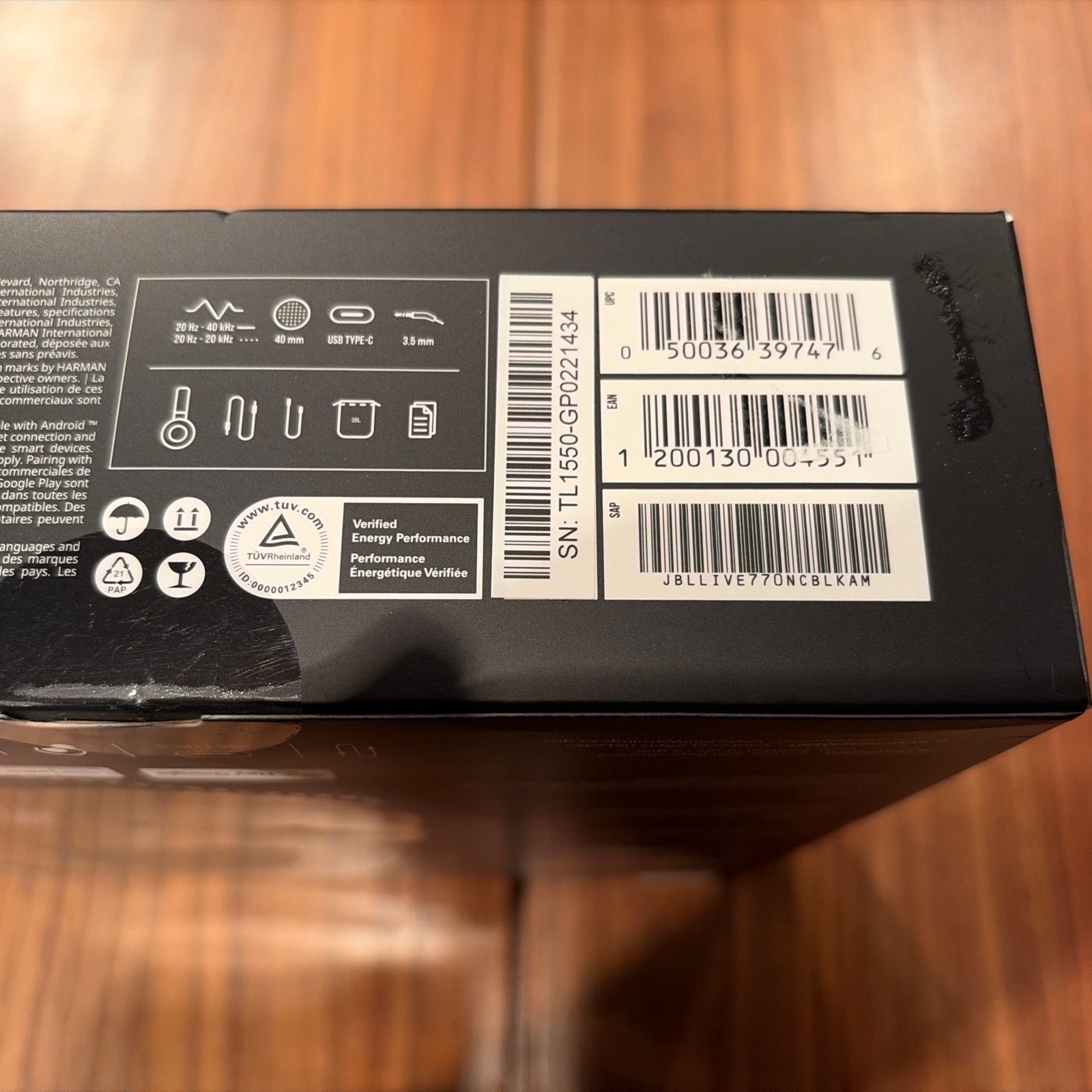 JBL 770 NC Live Over the Ear Headphones – Black New Unopened